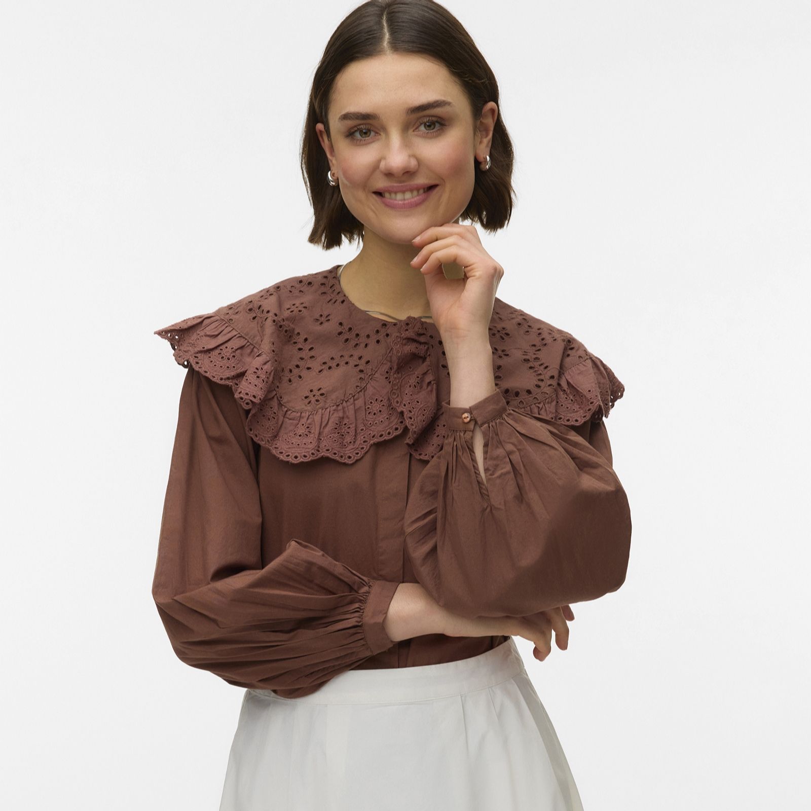 Vero Moda Broderie Collar Shirt