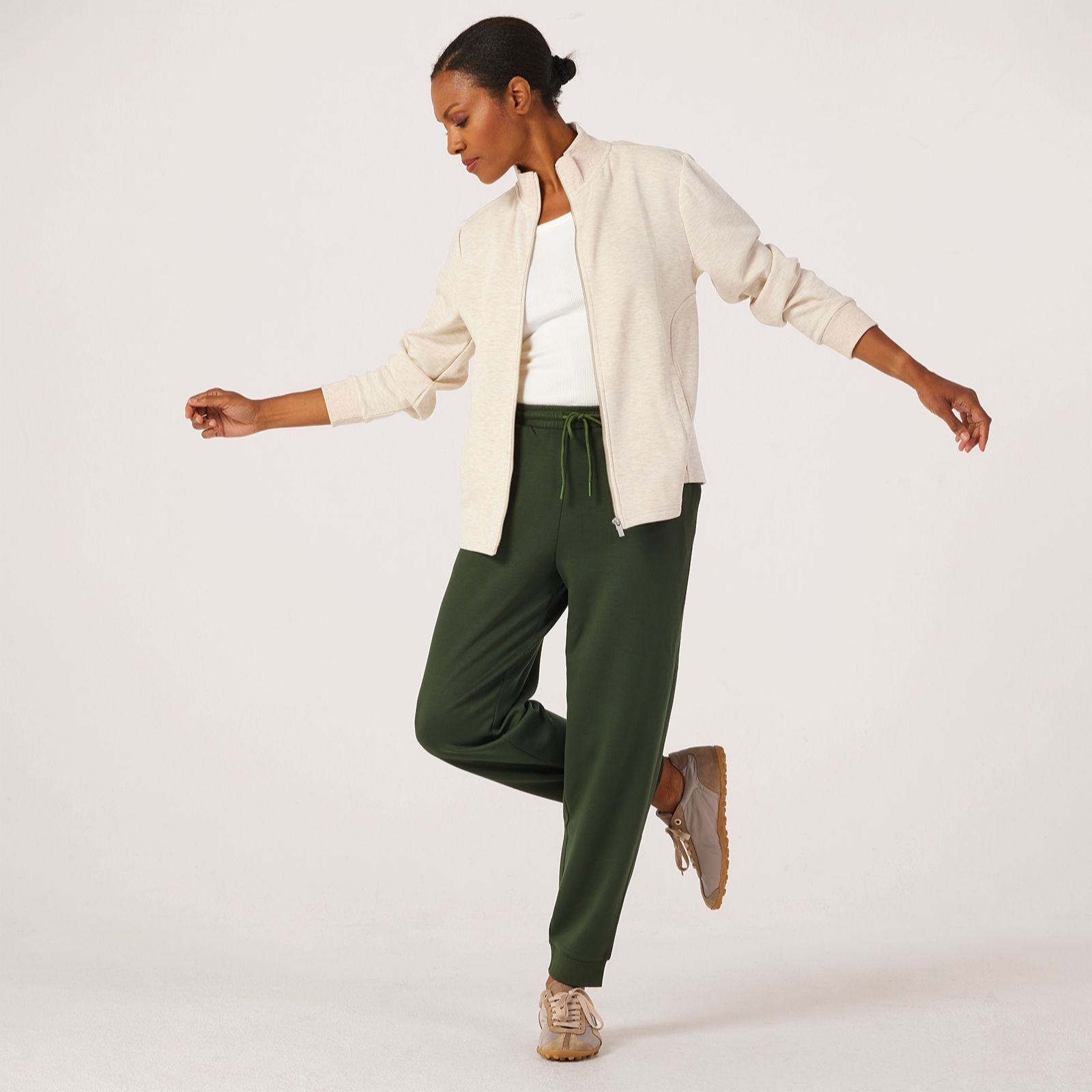 Denim & Co. Super Soft Rib Detail Joggers Petite