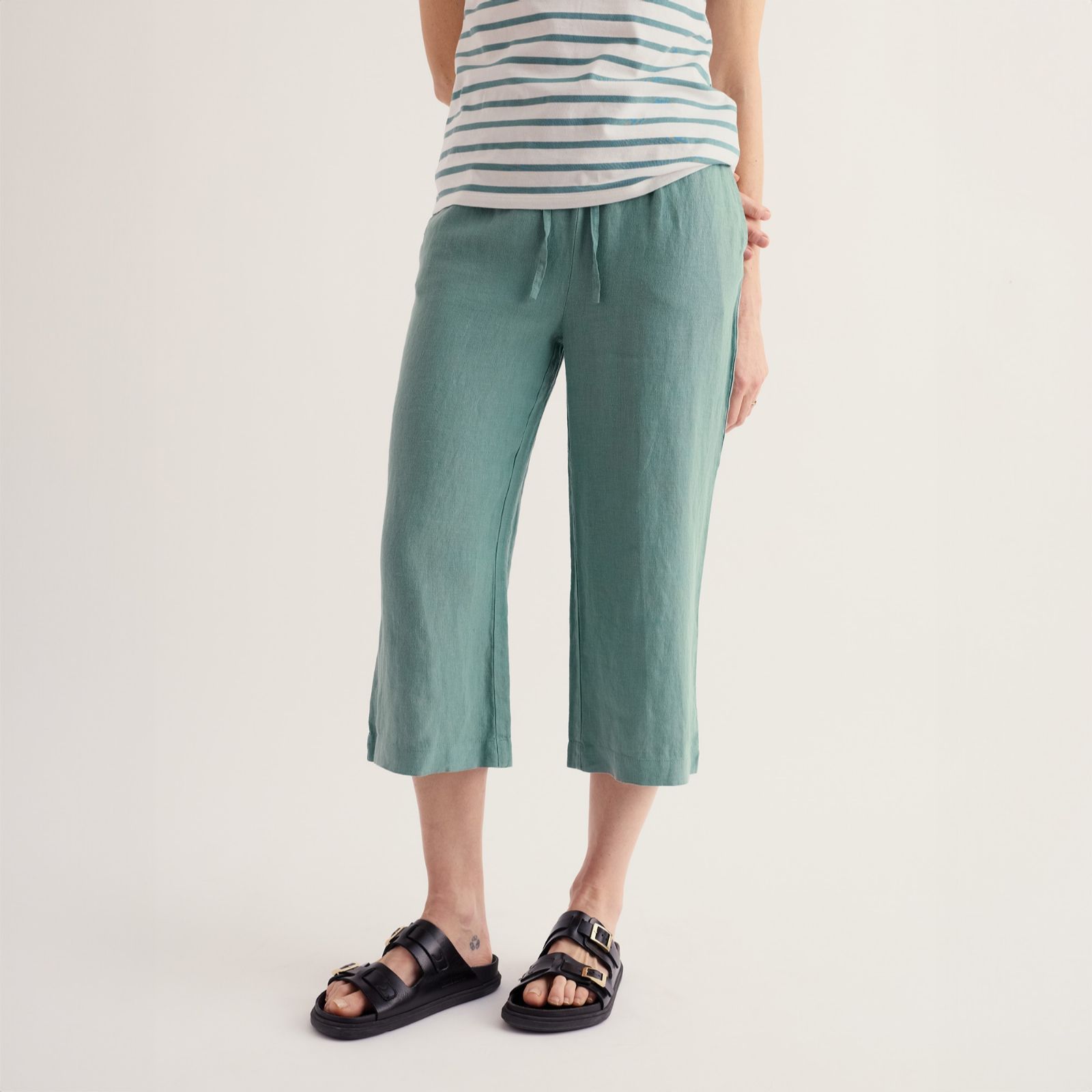 Seasalt Cornwall Linen Tide Flow Cropped Trousers Petite