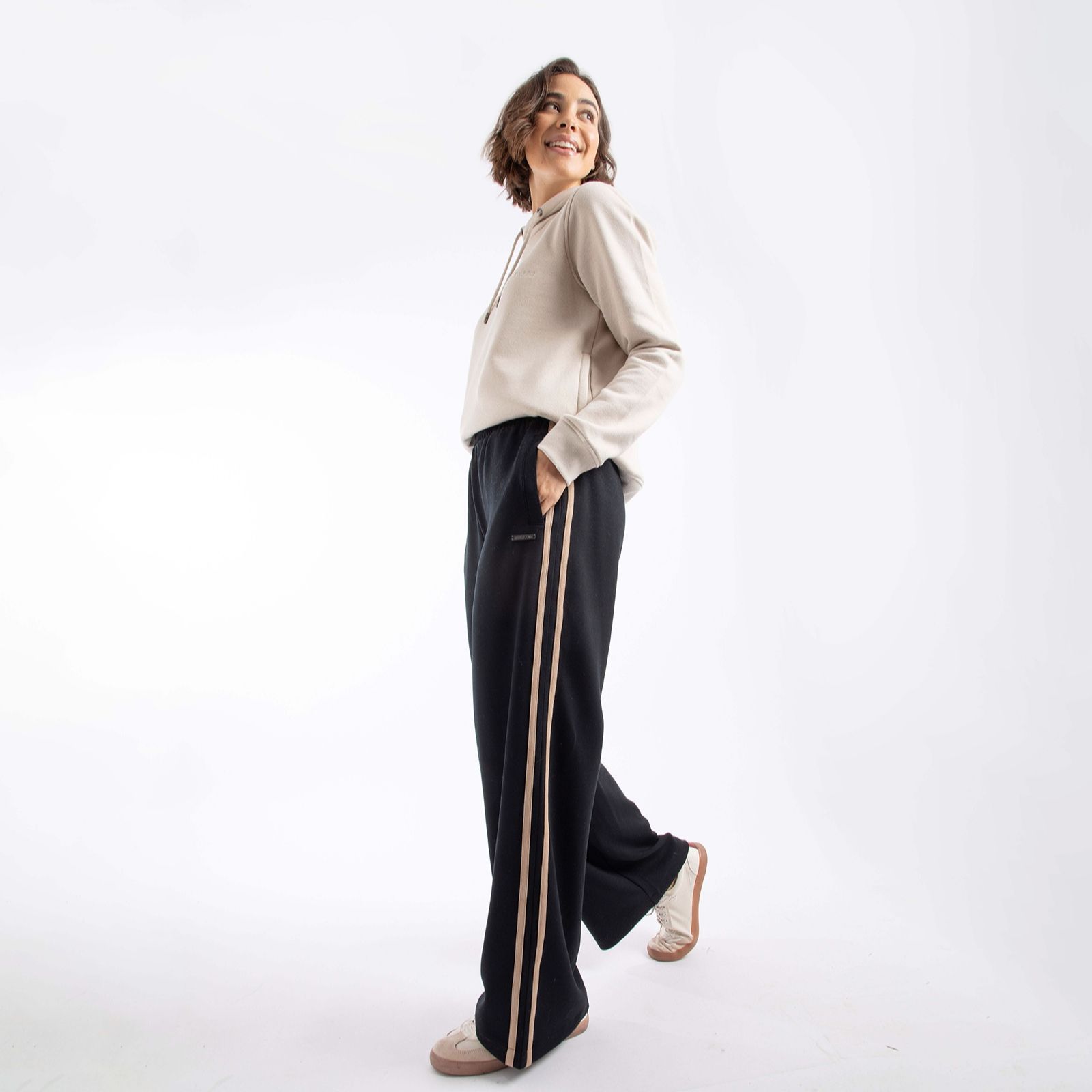 Weird Fish Ivy Jersey Wide Leg Trousers