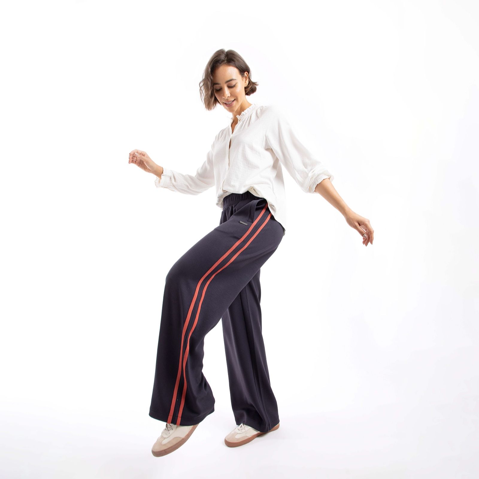 Weird Fish Ivy Jersey Wide Leg Trousers