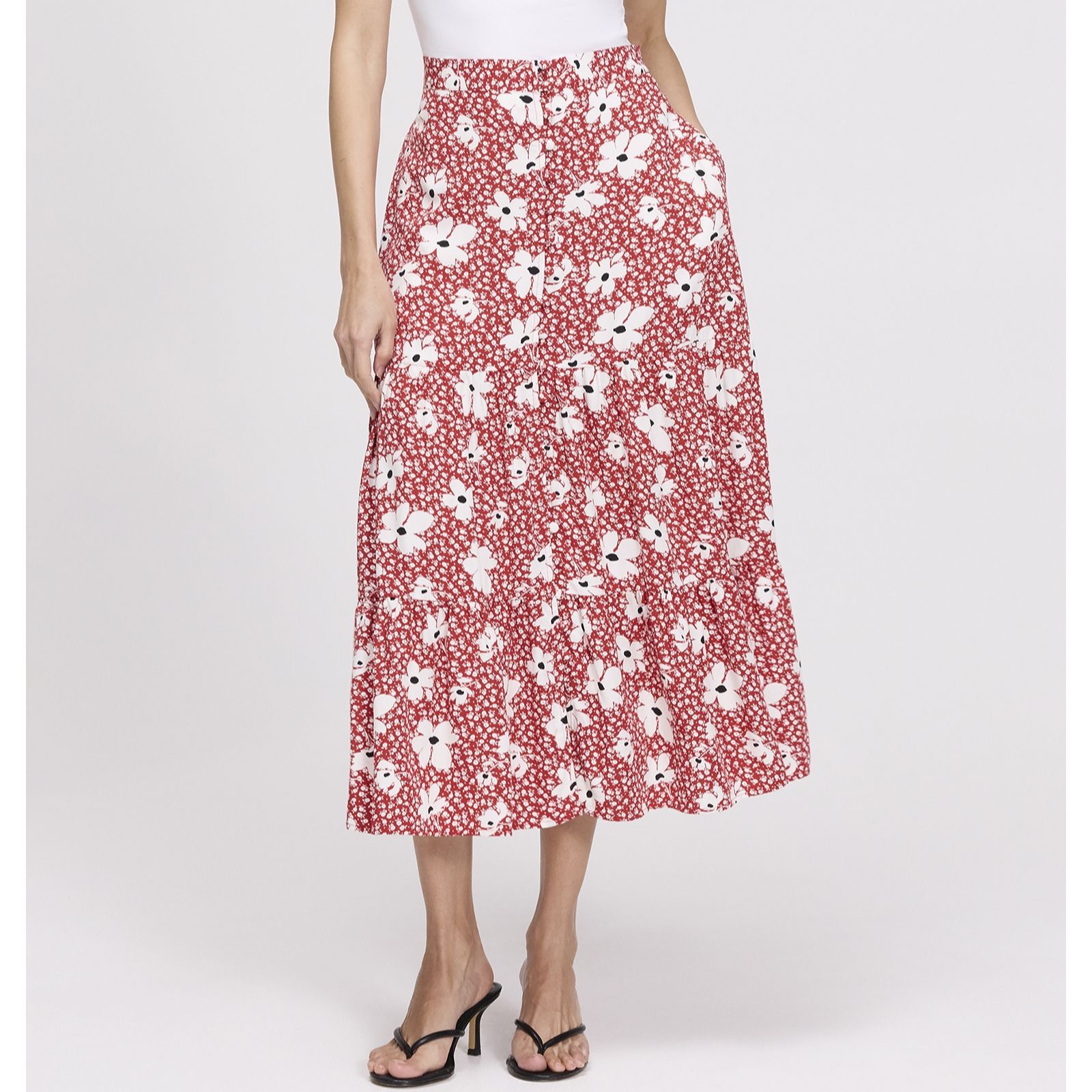 Finery London Printed Tiered Maxi Skirt