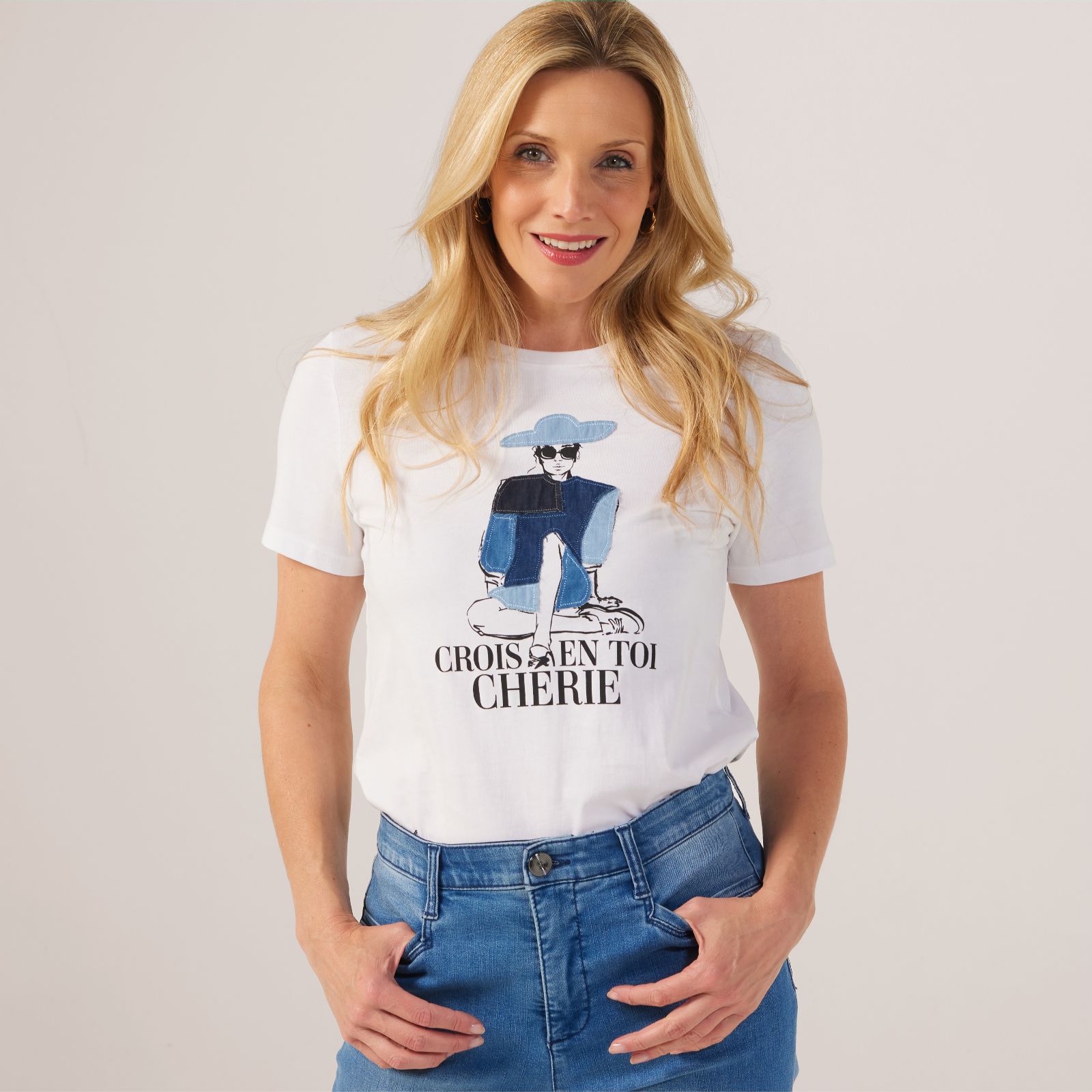 Only Denim Detail Silhouette T-Shirt