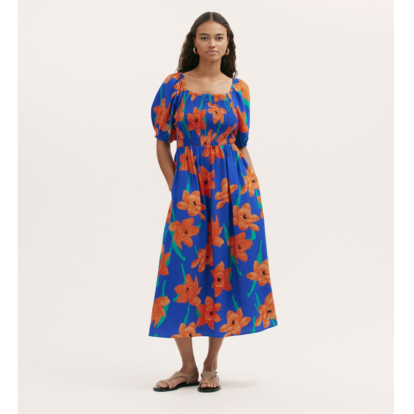 Finery London Enzo Printed Puff Sleeve Dress