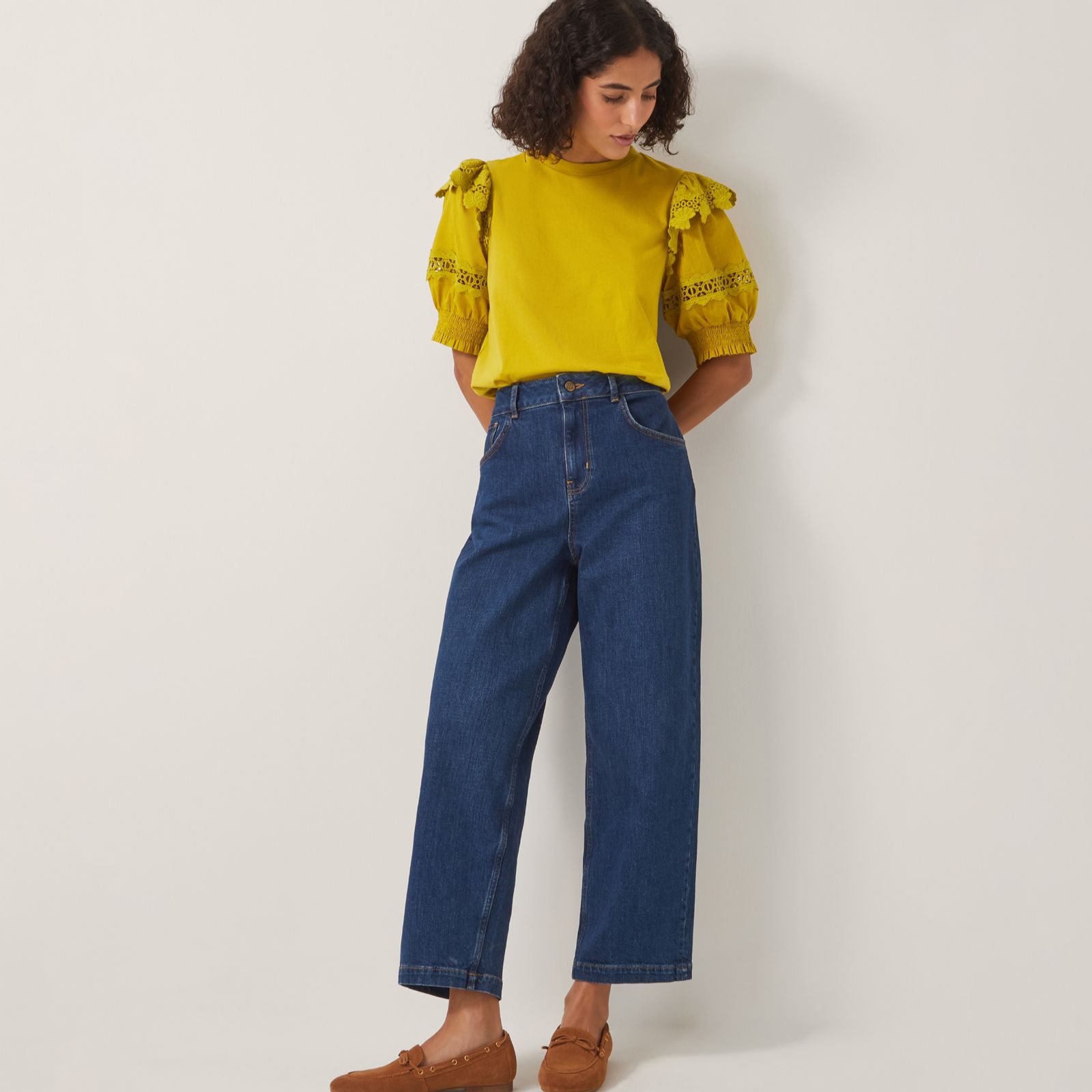 Monsoon Fay Fabric Mix Top