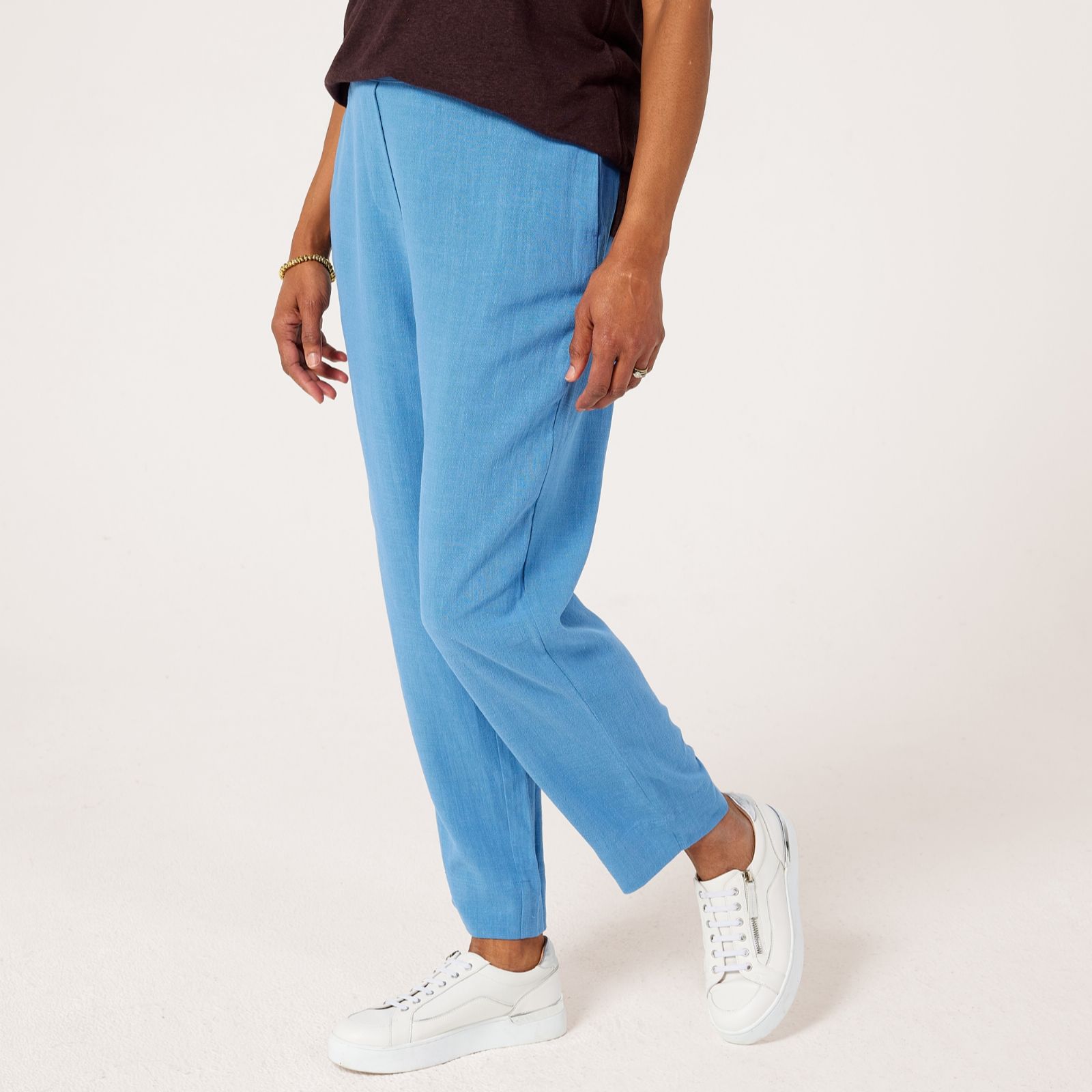 Ruth Langsford Tapered Leg linen blend Trouser petite