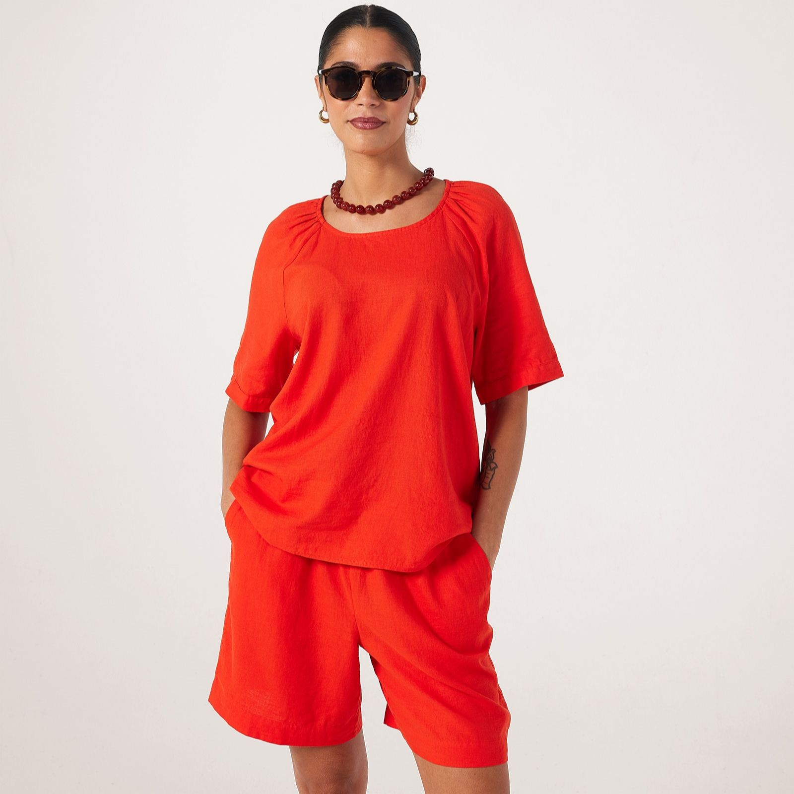 Ben De Lisi Linen Blend Raglan Top