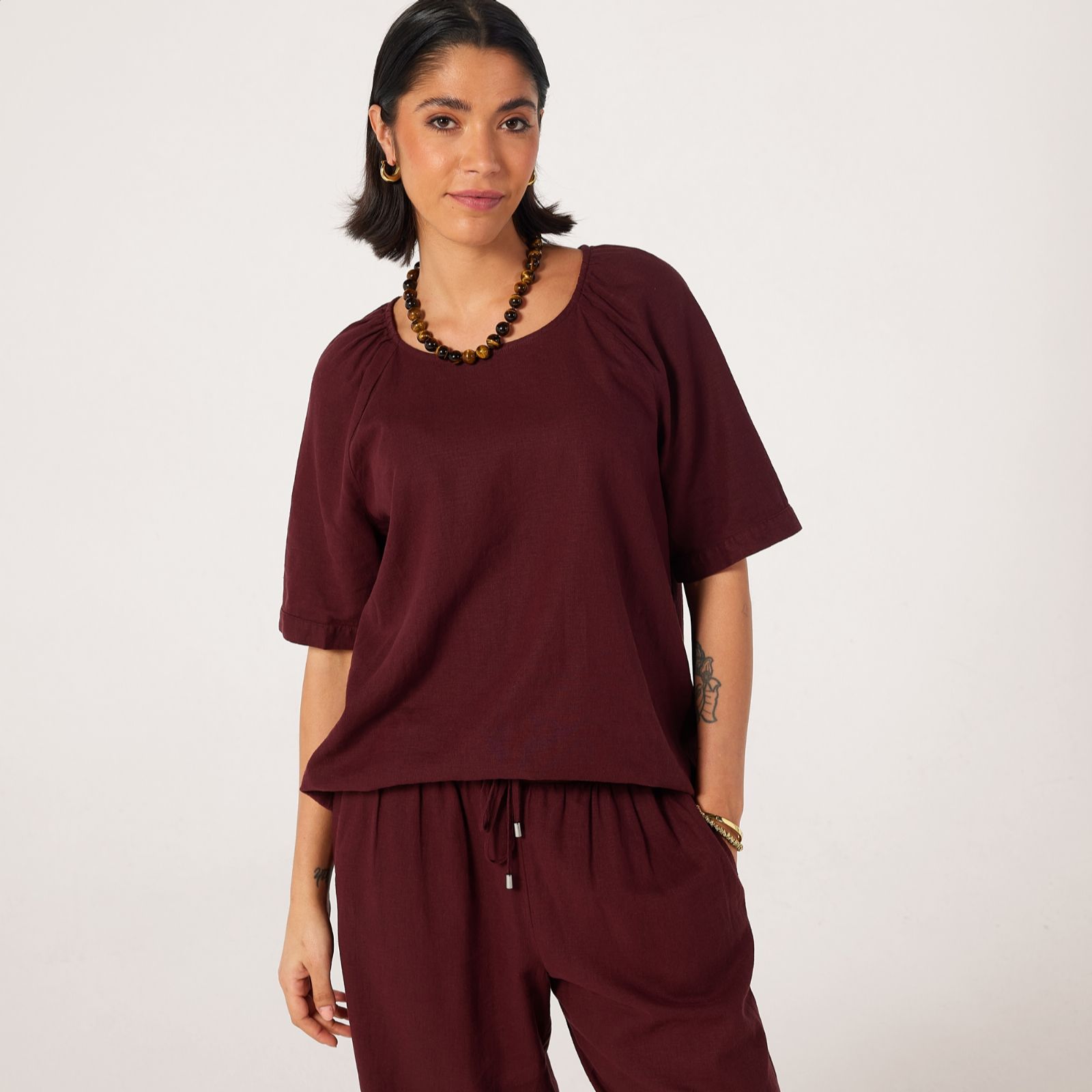 Ben De Lisi Linen Blend Raglan Top