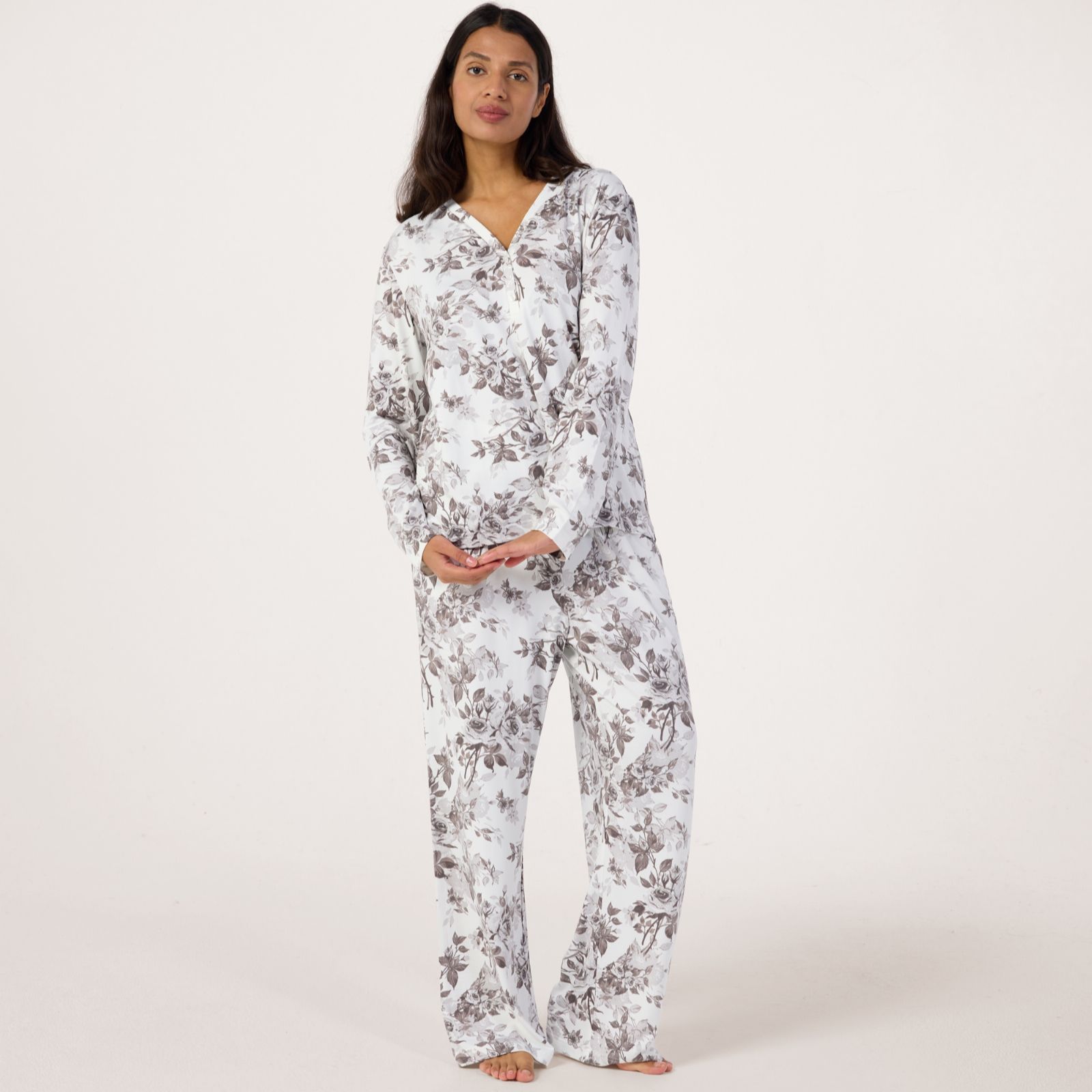 Cozee Home Henley Printed 2 Piece Set