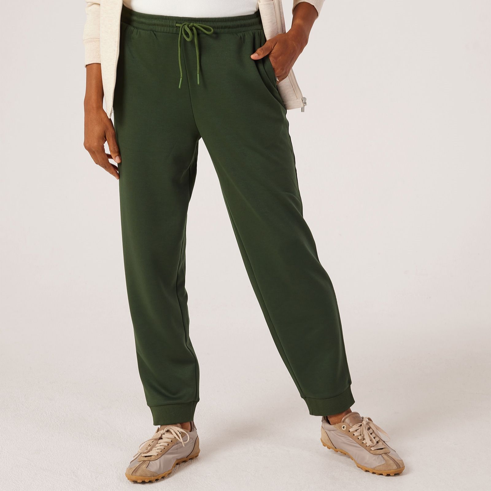 Denim & Co. Super Soft Rib Detail Joggers Standard