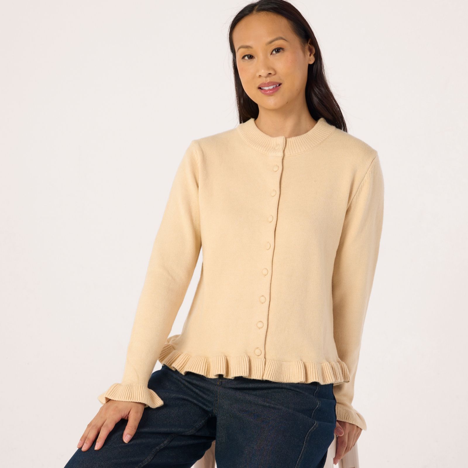 Izabel London Frill Edge Cardigan