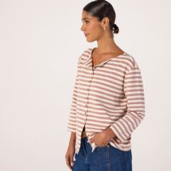 Ben de Lisi Stripe Button Front Top