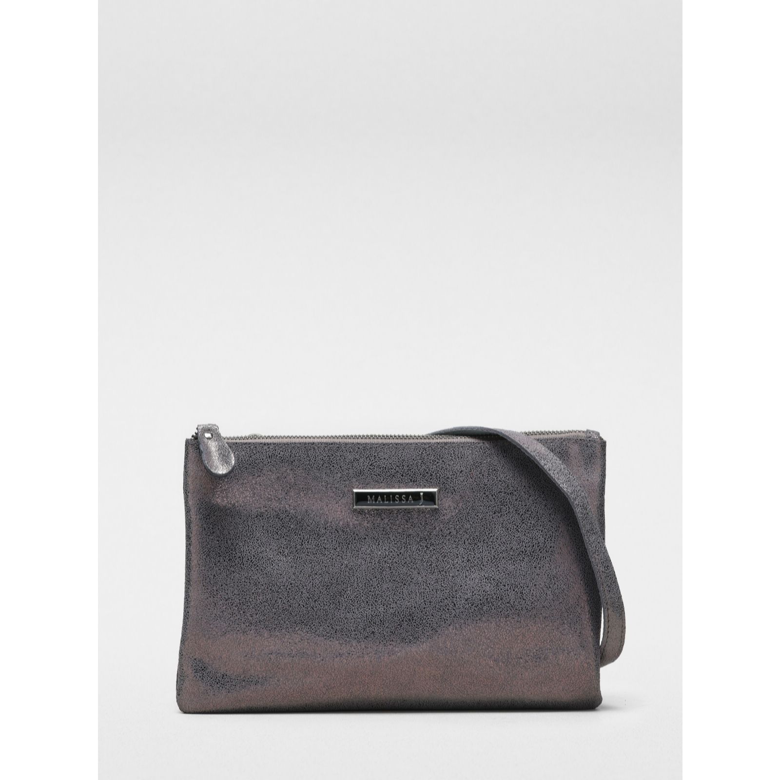 Malissa J Leather Clutch Bag with Adjustable Shoulder Strap - QVC UK