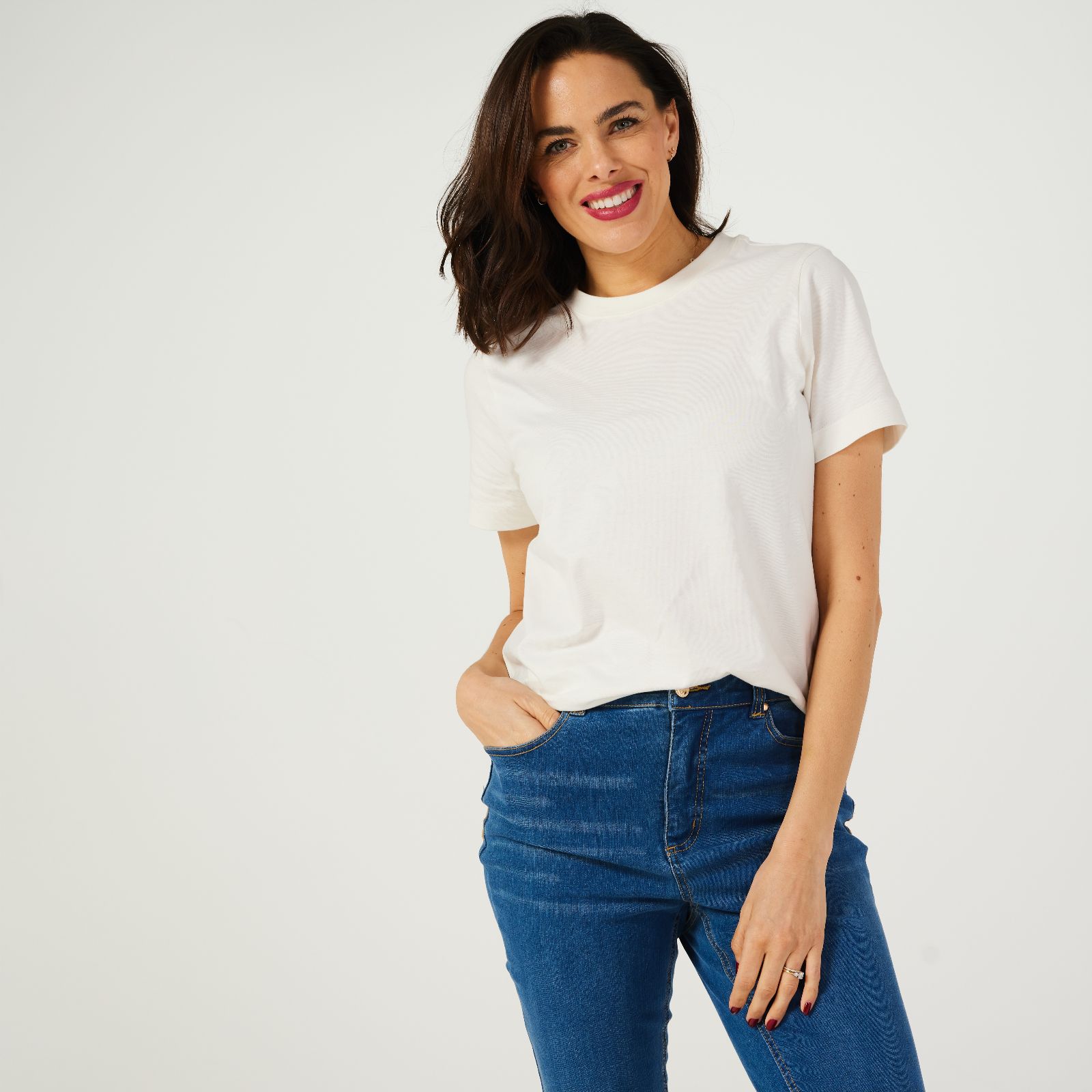 Dannii Minogue Short sleeve Box cut Top Regular - QVC UK