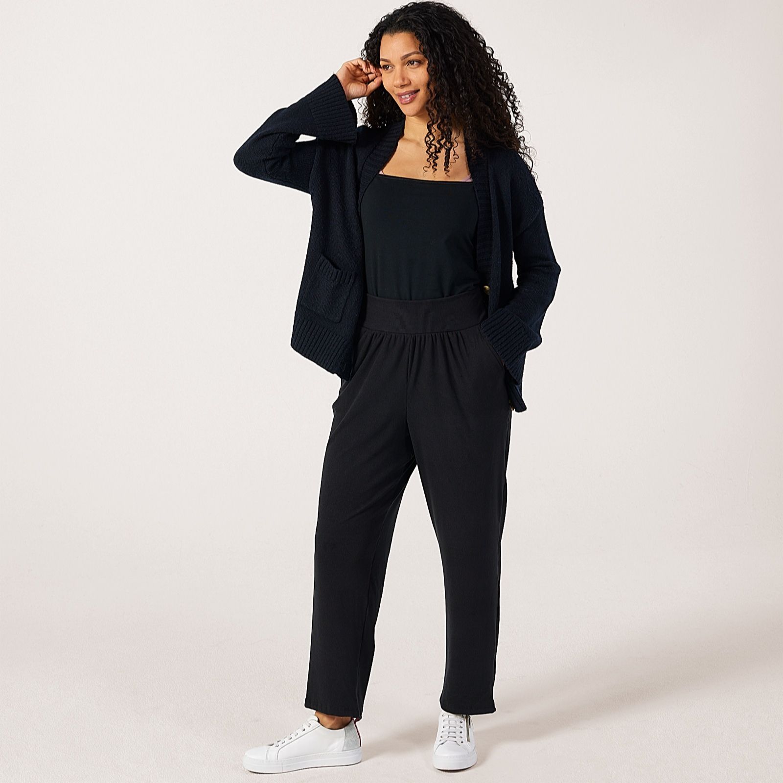 Kim & Co Soft Rib Knit Standard Wellness Trousers