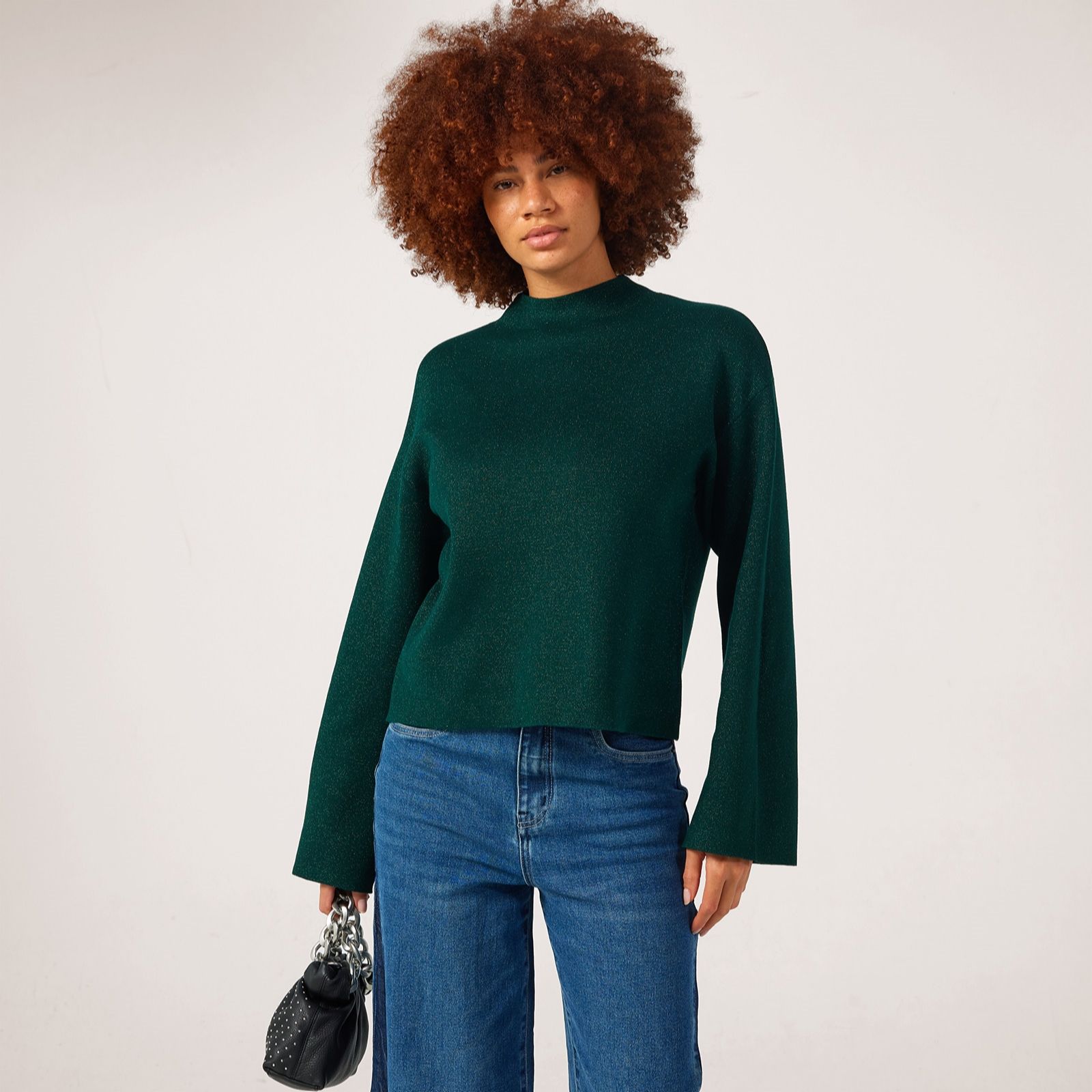YAS Castor Lurex Detail Knitted Jumper