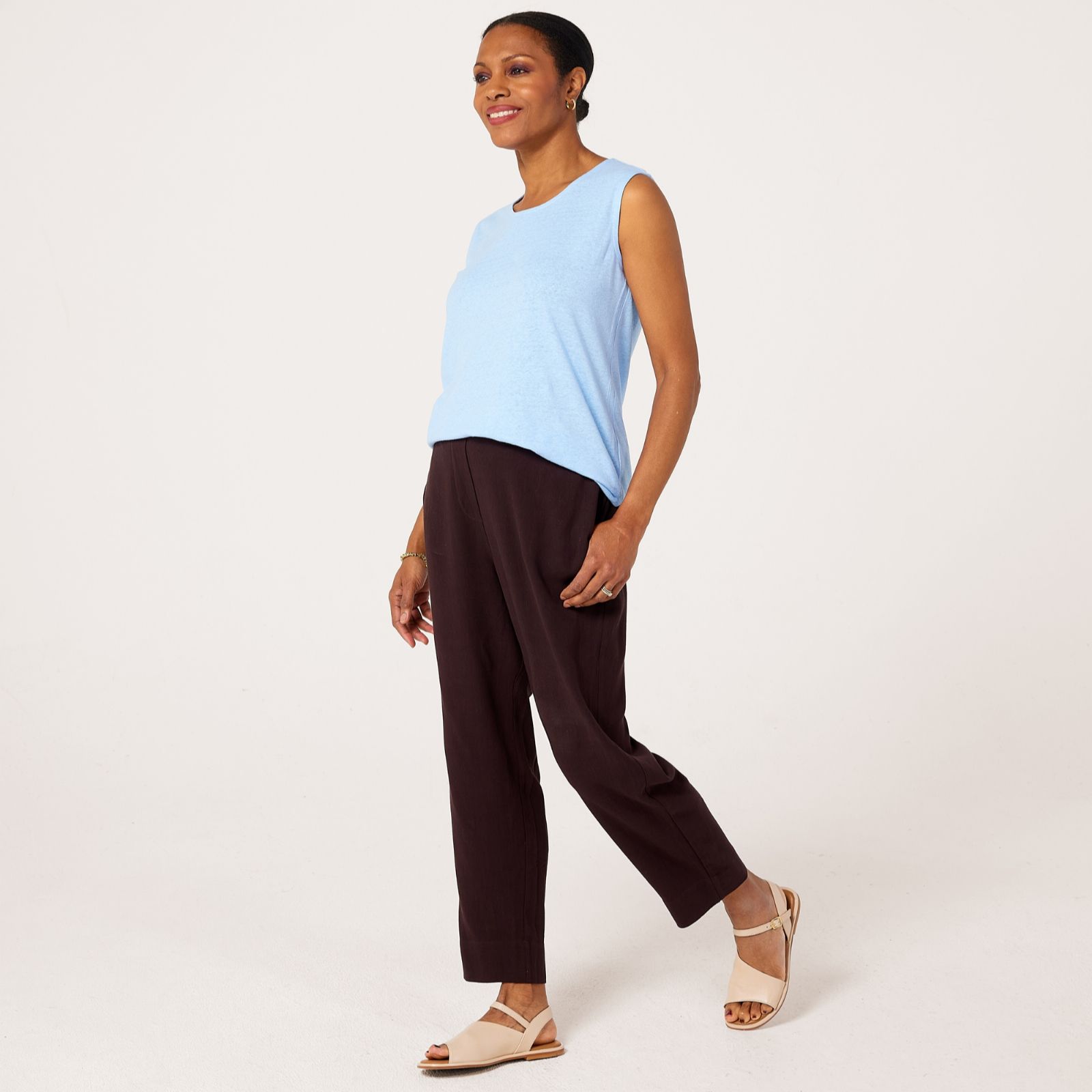 Ruth Langsford Tapered Leg linen blend Trouser Standard