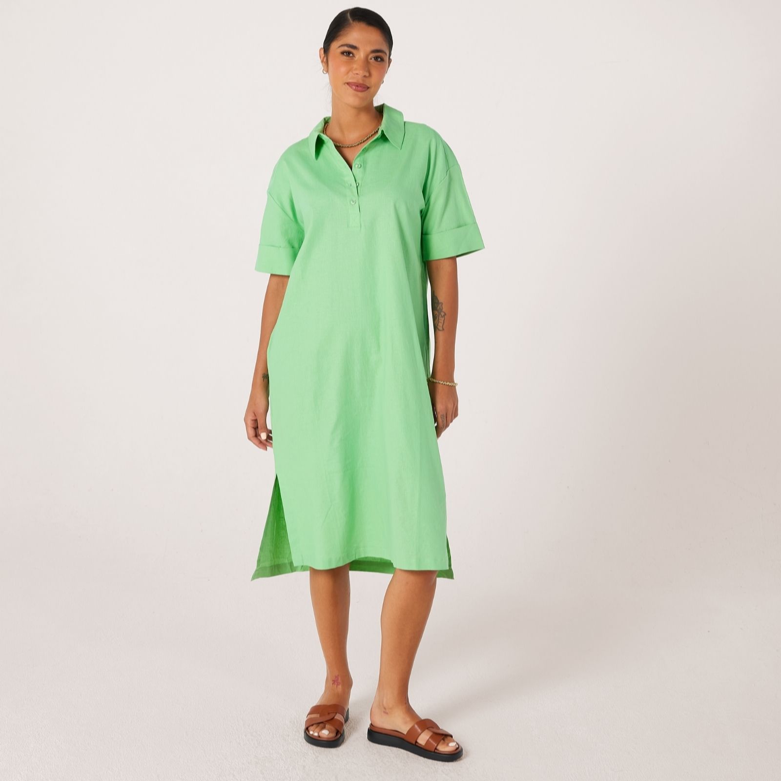 Ben de Lisi Linen Shirt Dress Petite
