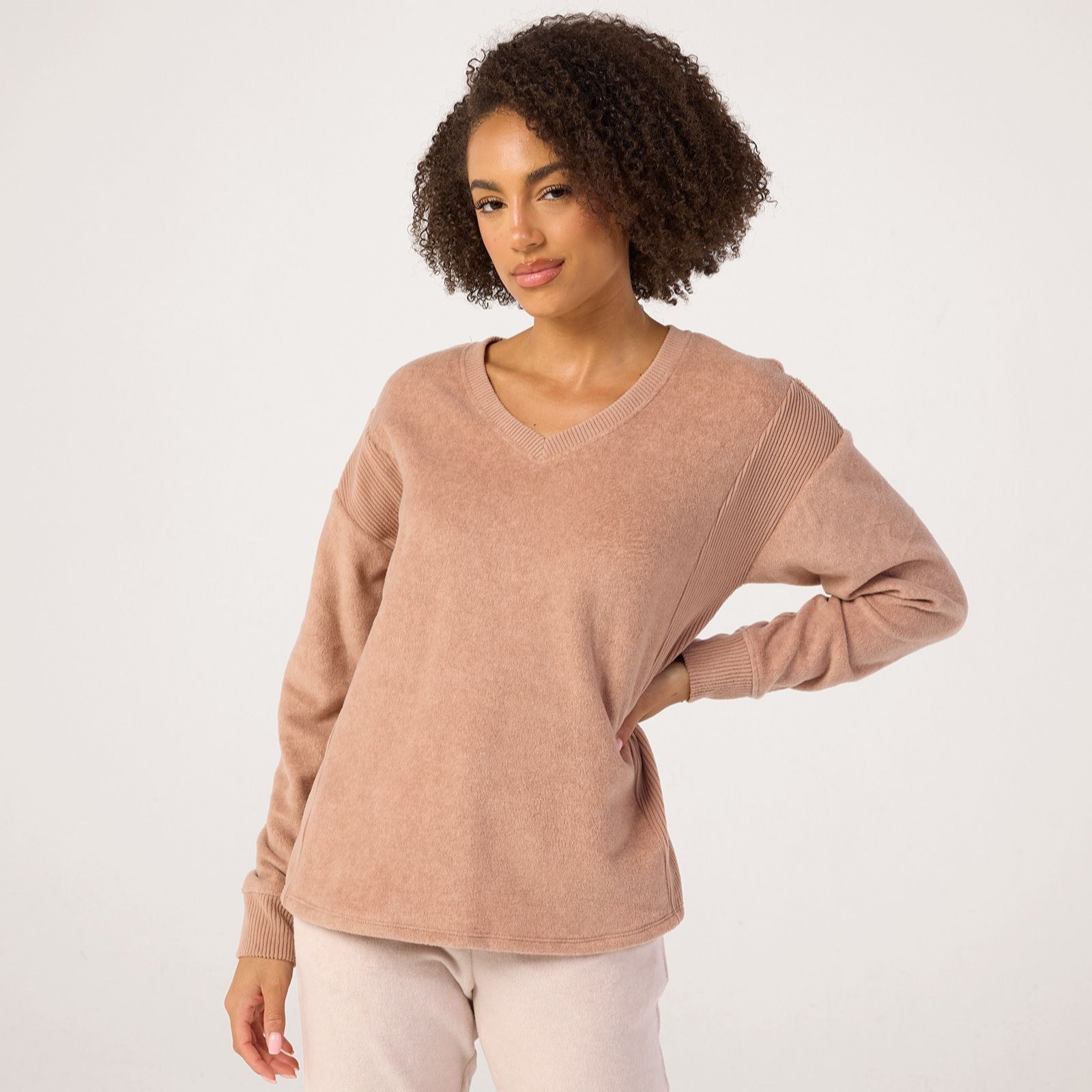 Cuddl Duds Fleecewear Rib Pullover Top