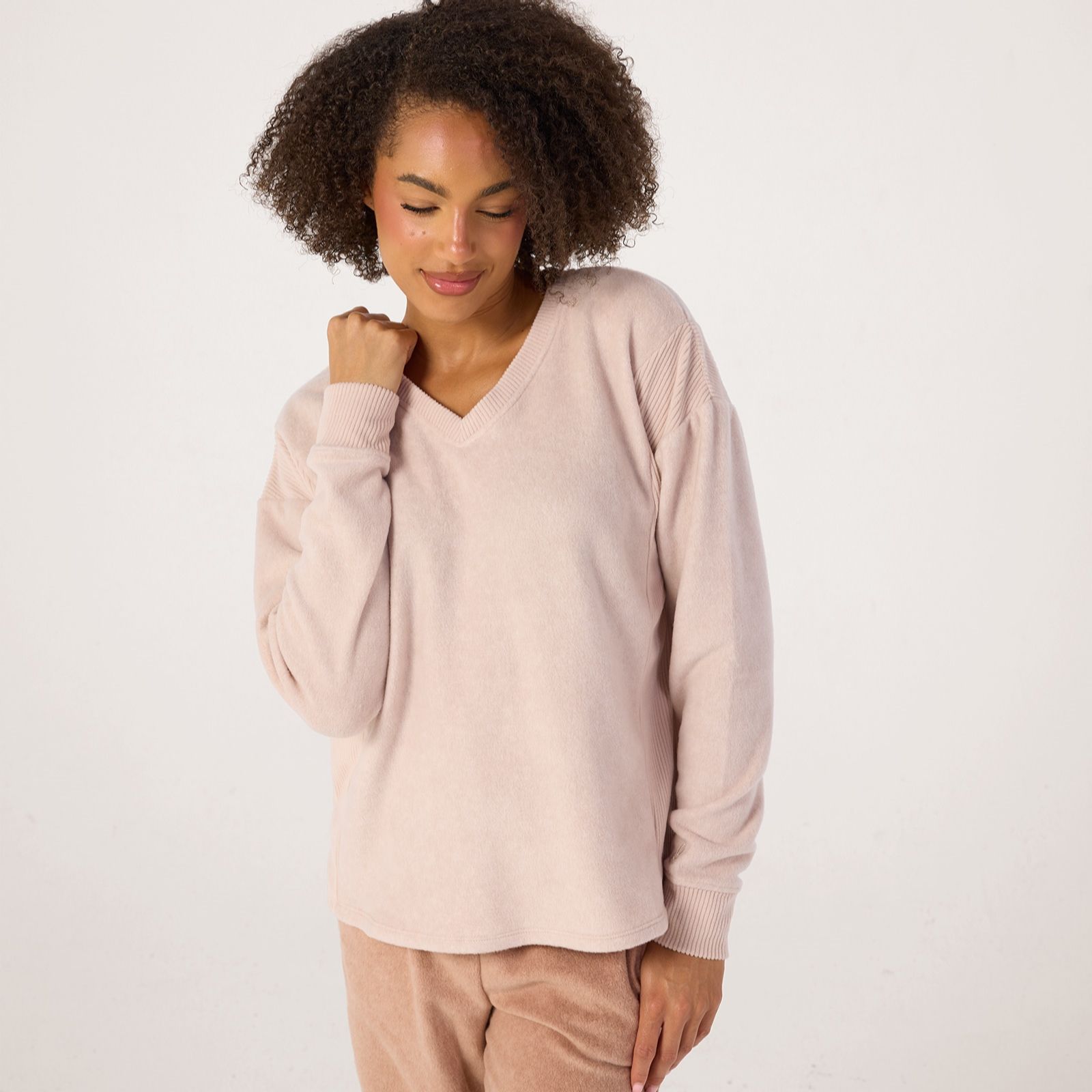 Cuddl Duds Fleecewear Rib Pullover Top