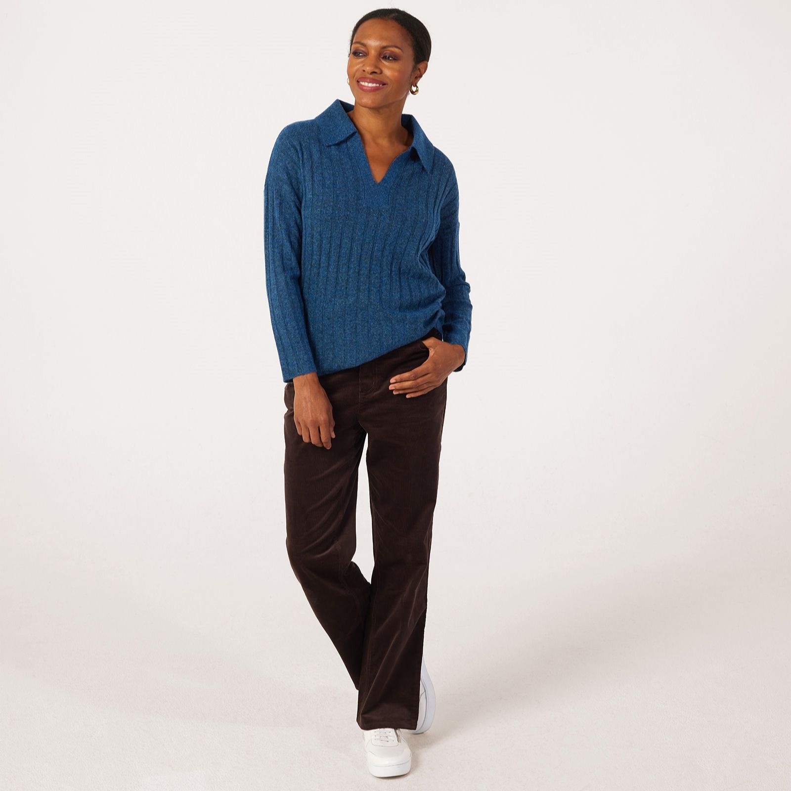 Ruth Langsford Vertical Rib Collared Jumper