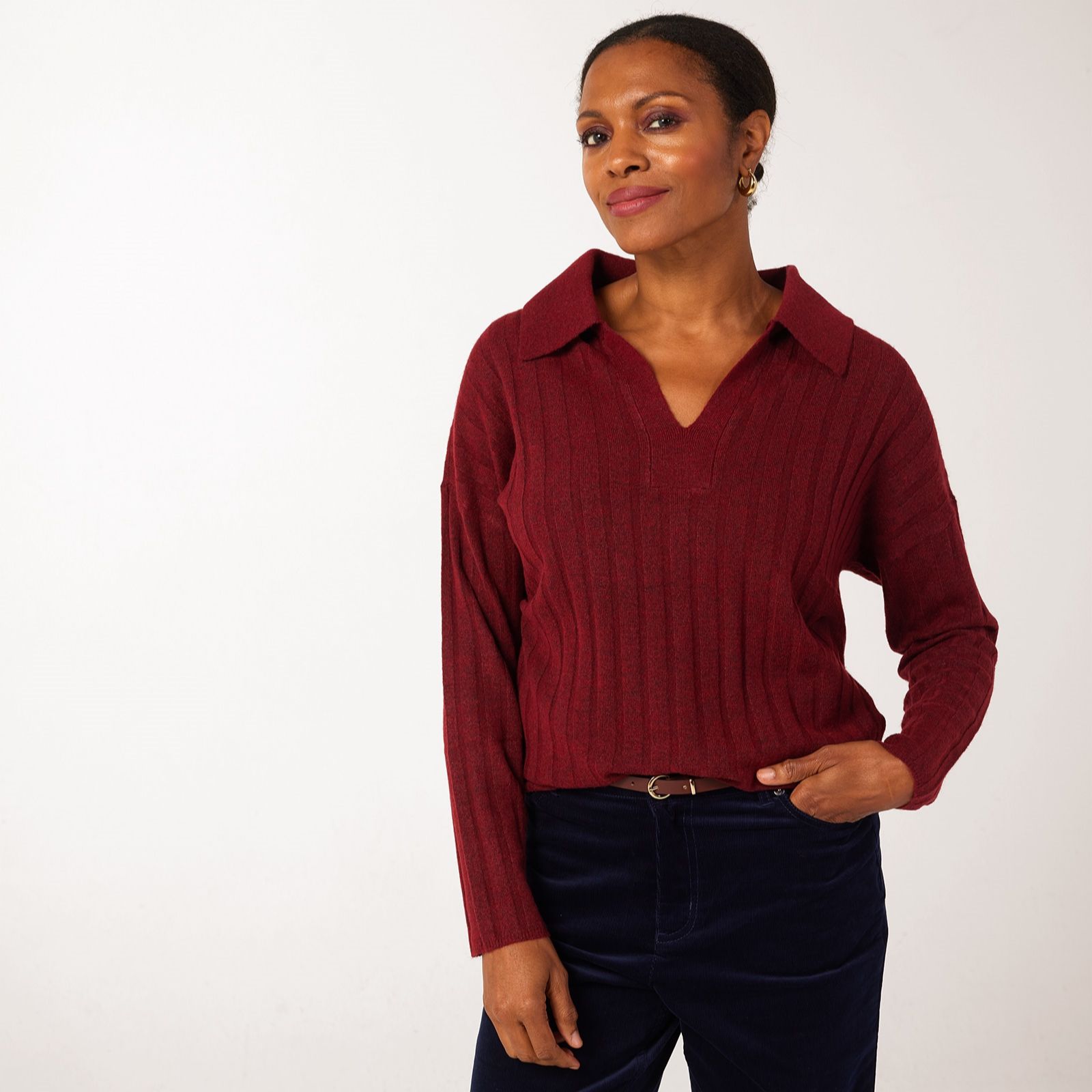 Ruth Langsford Vertical Rib Collared Jumper