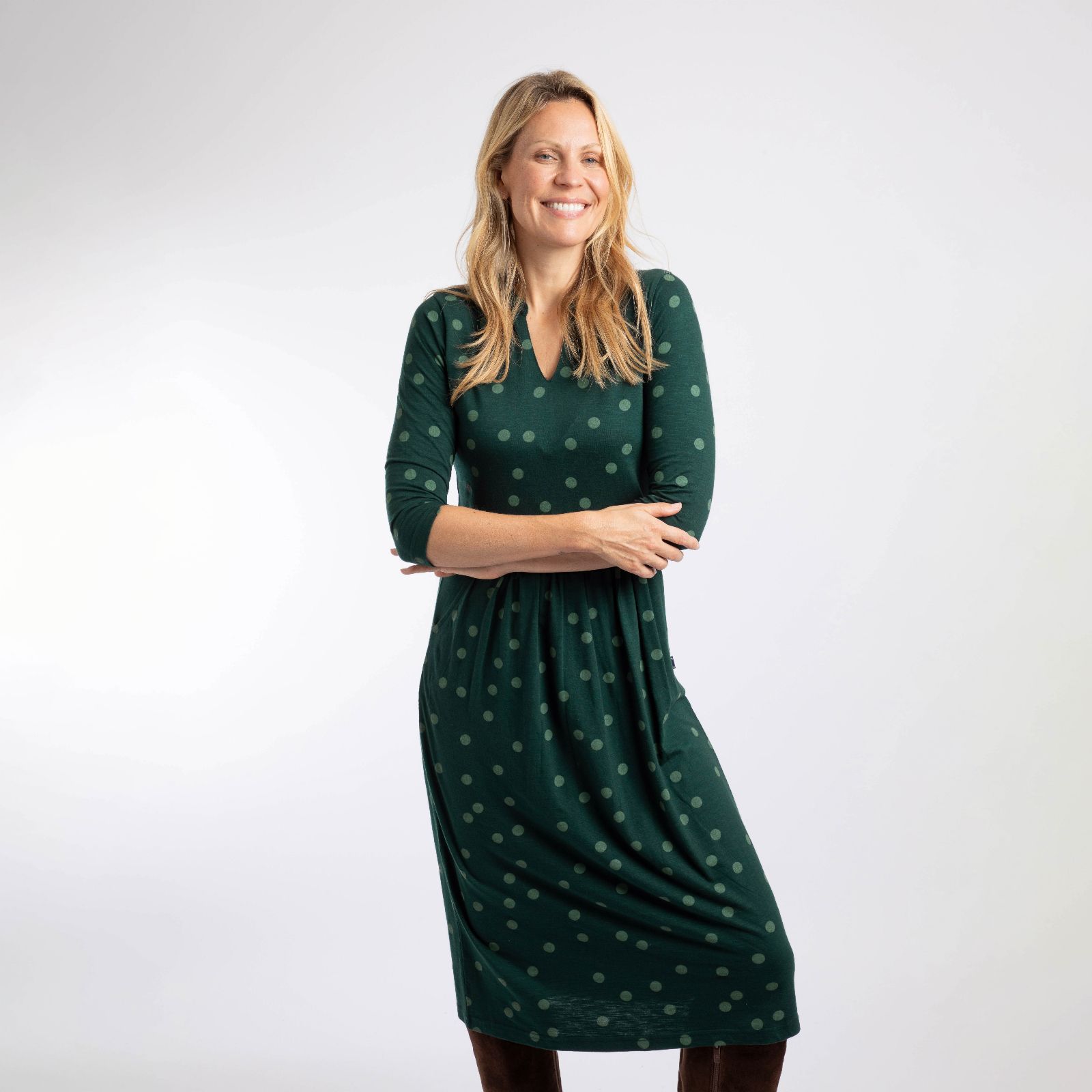 Weird Fish Isolde Printed Jersey Midi Dress