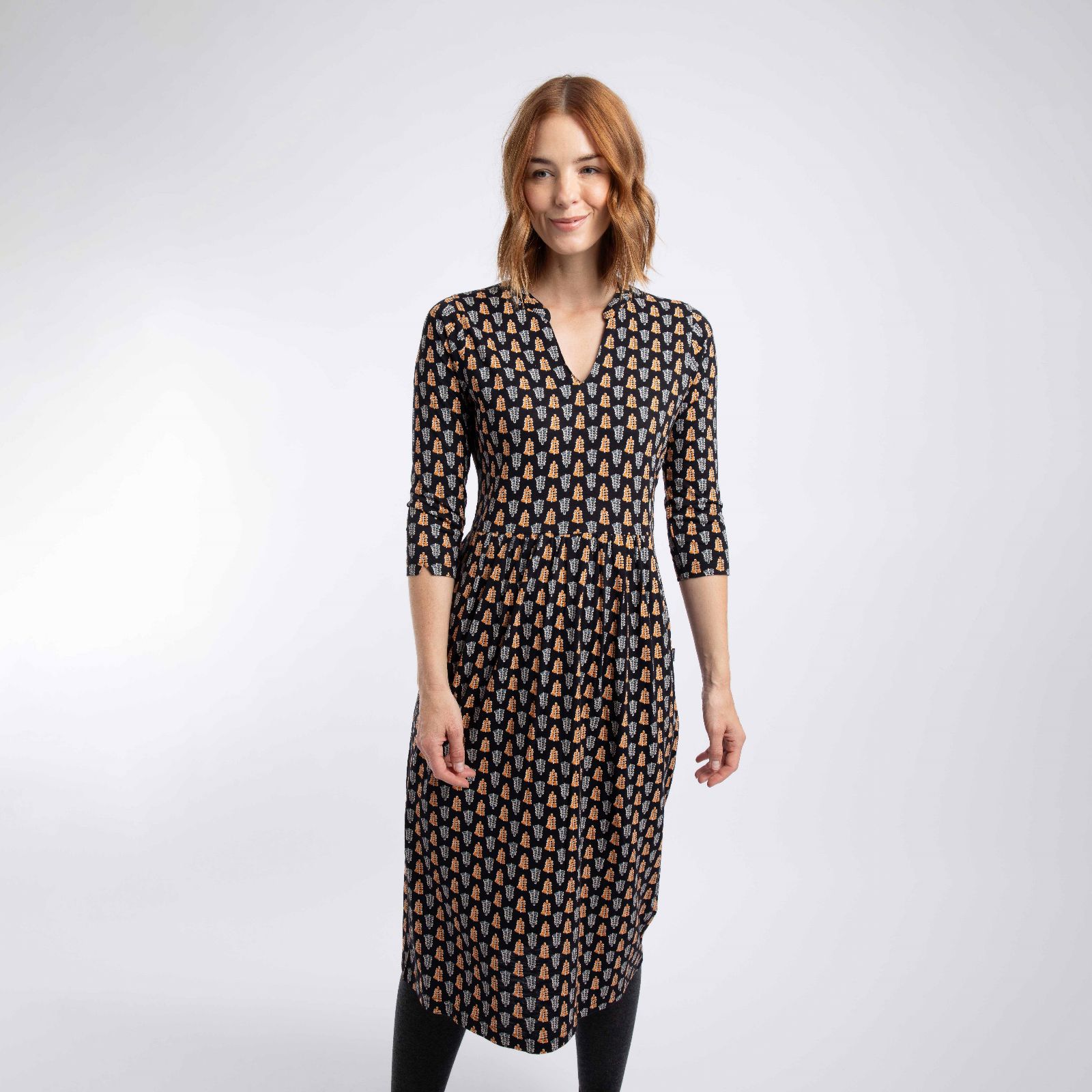 Weird Fish Isolde Printed Jersey Midi Dress
