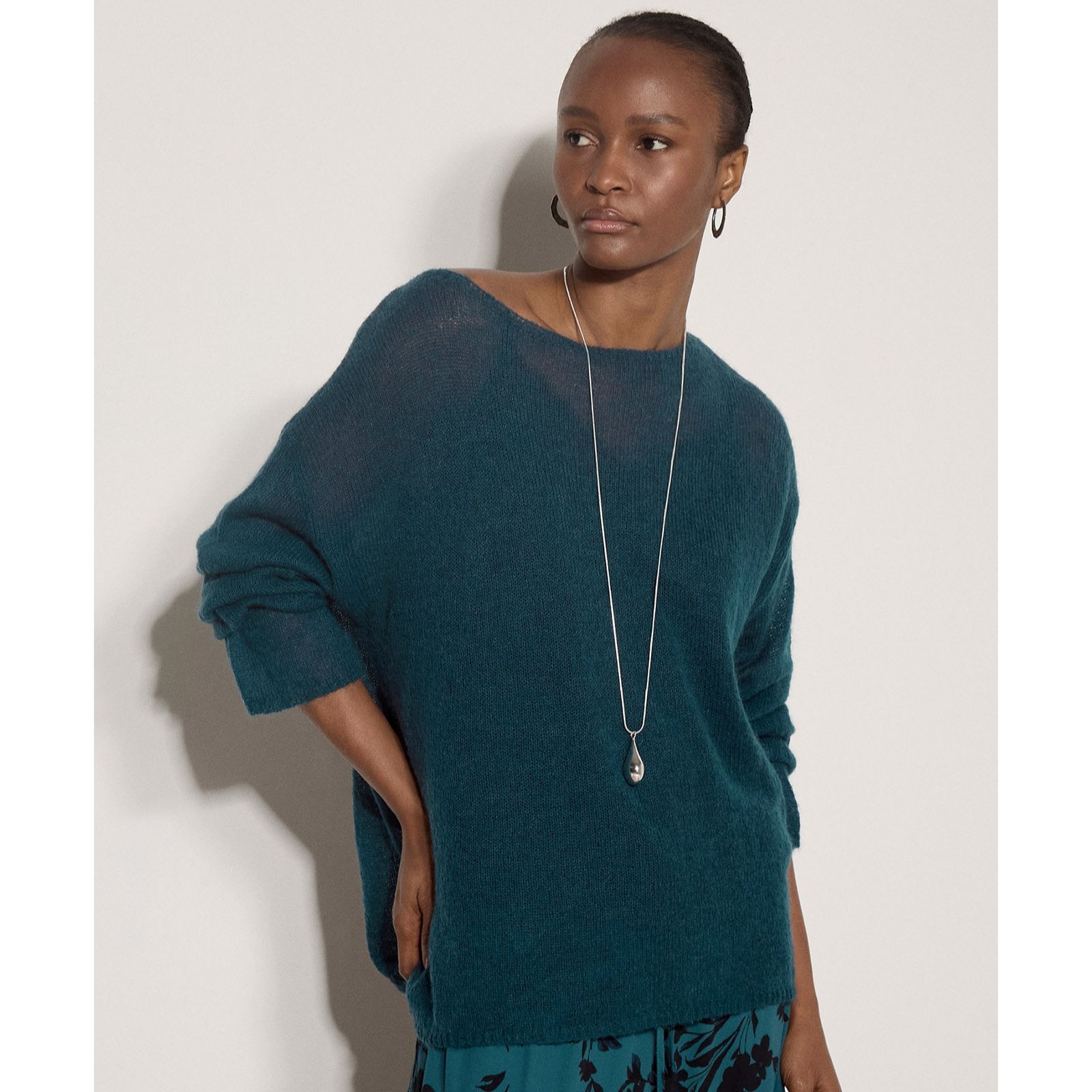 Apricot Mohair Sheer Oversized Layering Jumper