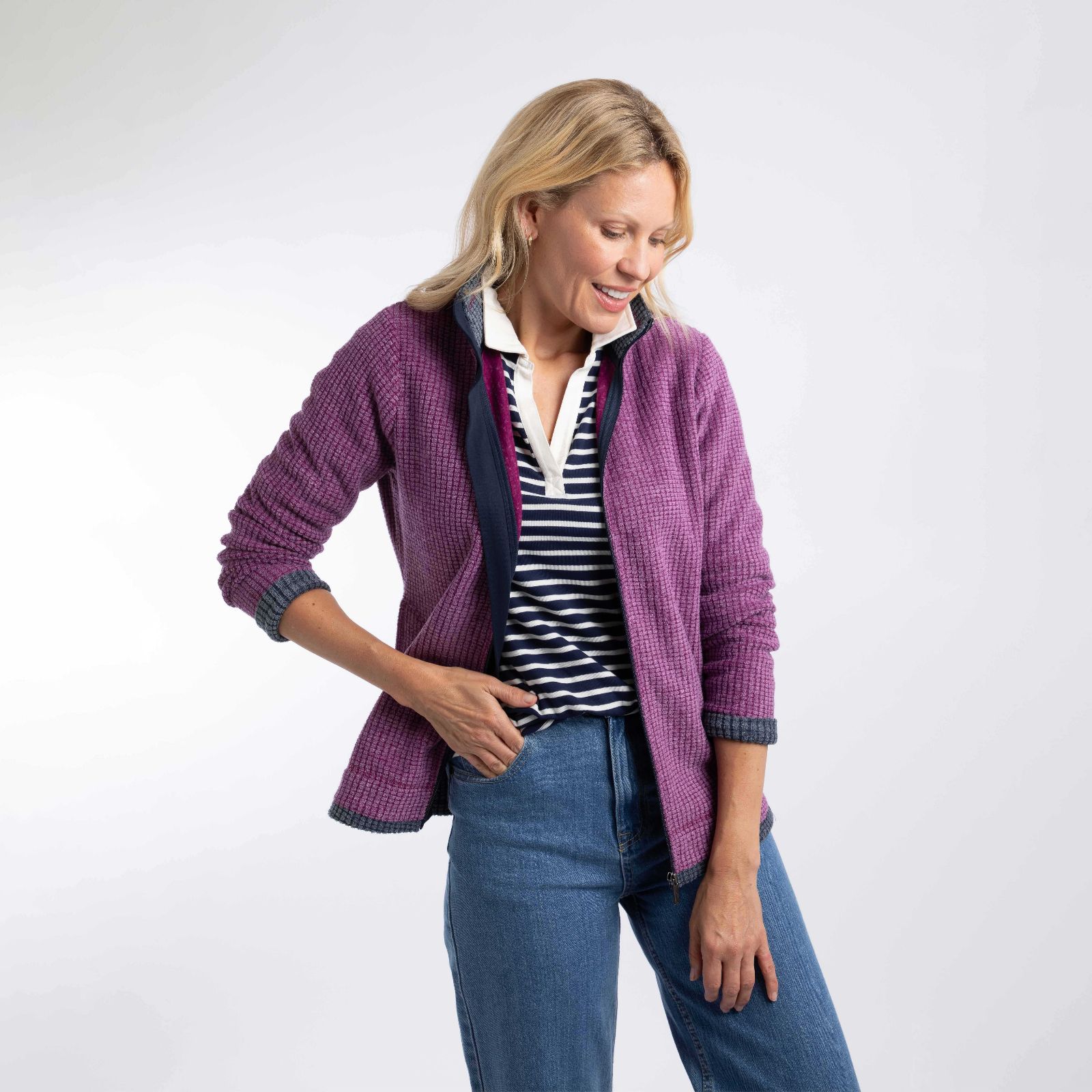 Weird Fish Ariana Full Zip Grid Fleece
