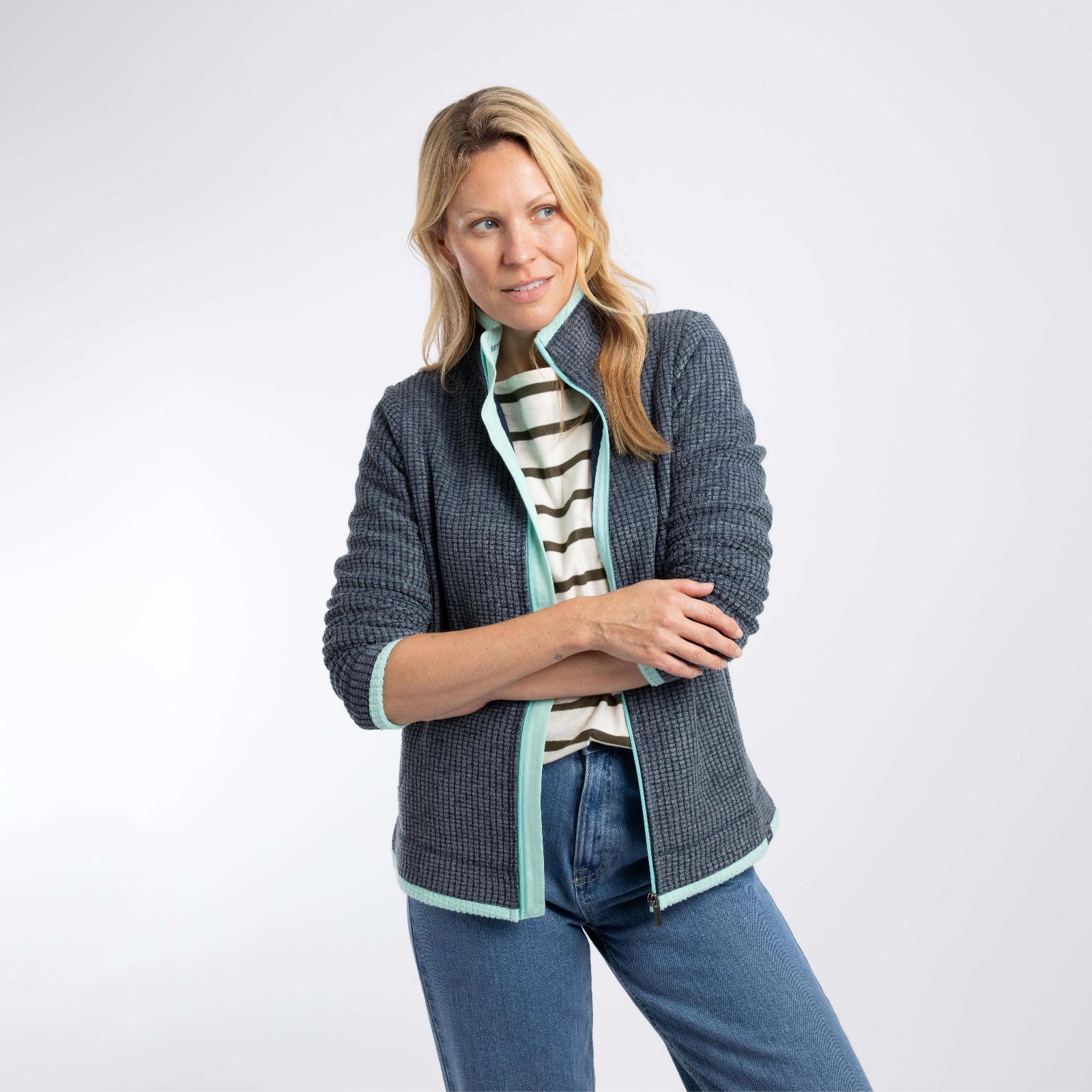 Weird Fish Ariana Full Zip Grid Fleece