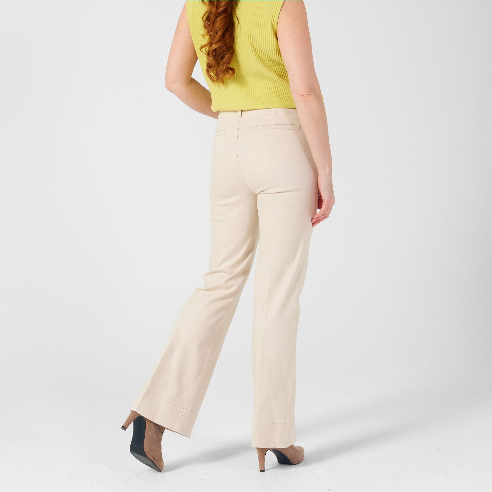 Wynne Denim Wide Leg Flare Jean Sand & Cloud - QVC UK