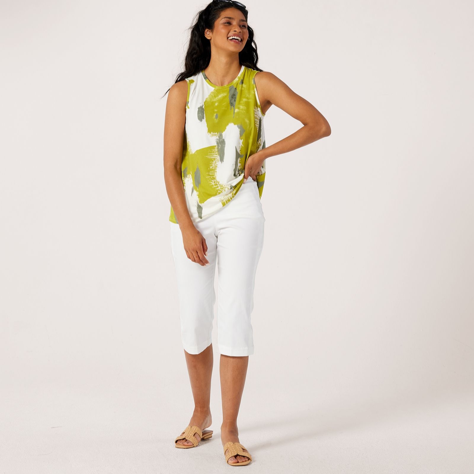 MarlaWynne Collection Flatterfit Capri Trousers With Pocket Detail