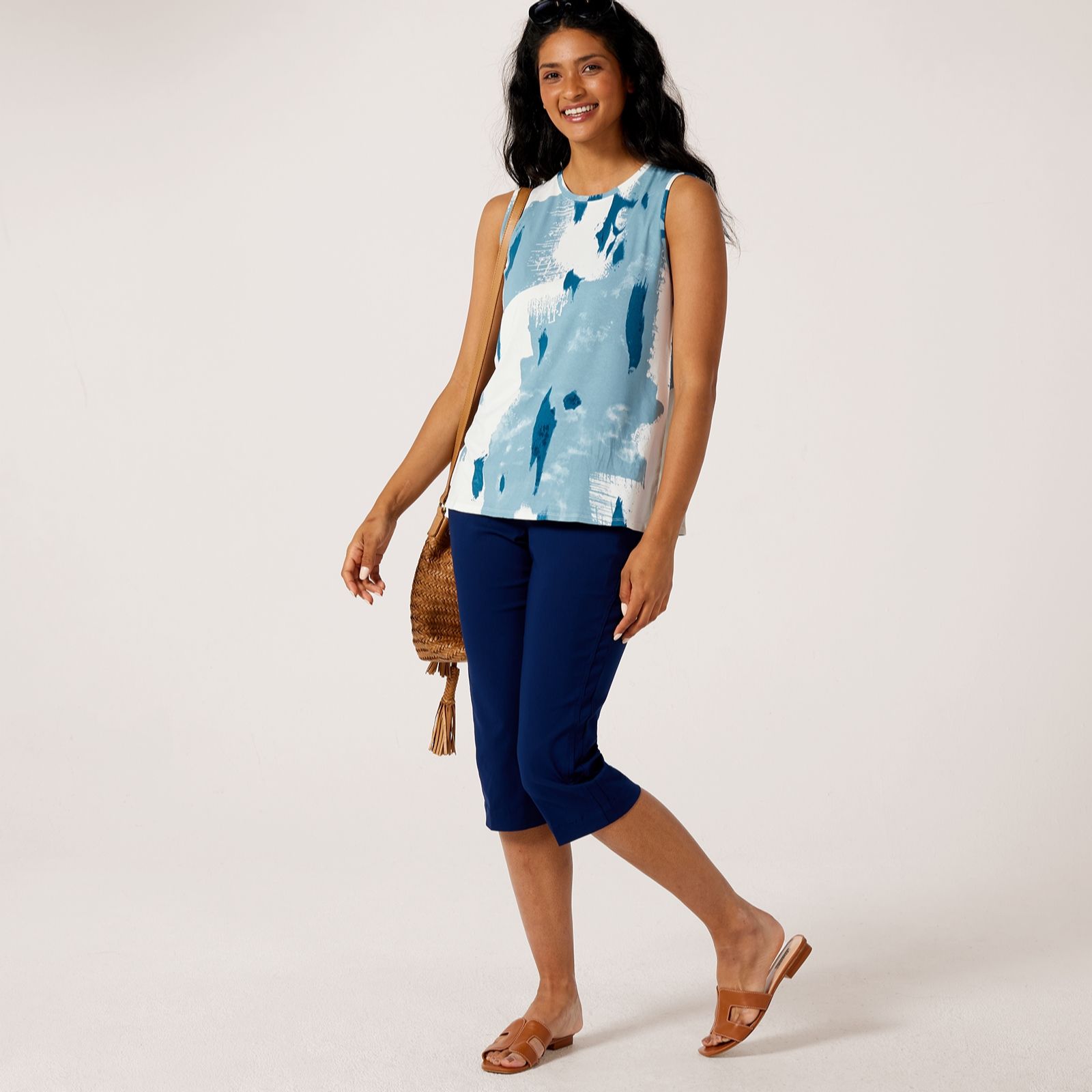 MarlaWynne Collection Flatterfit Capri Trousers With Pocket Detail