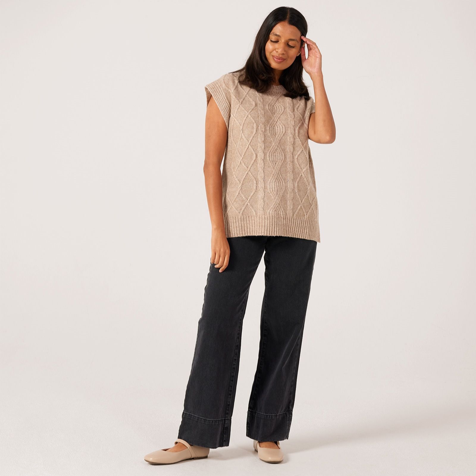 Denim & Co. Cable Knit Vest