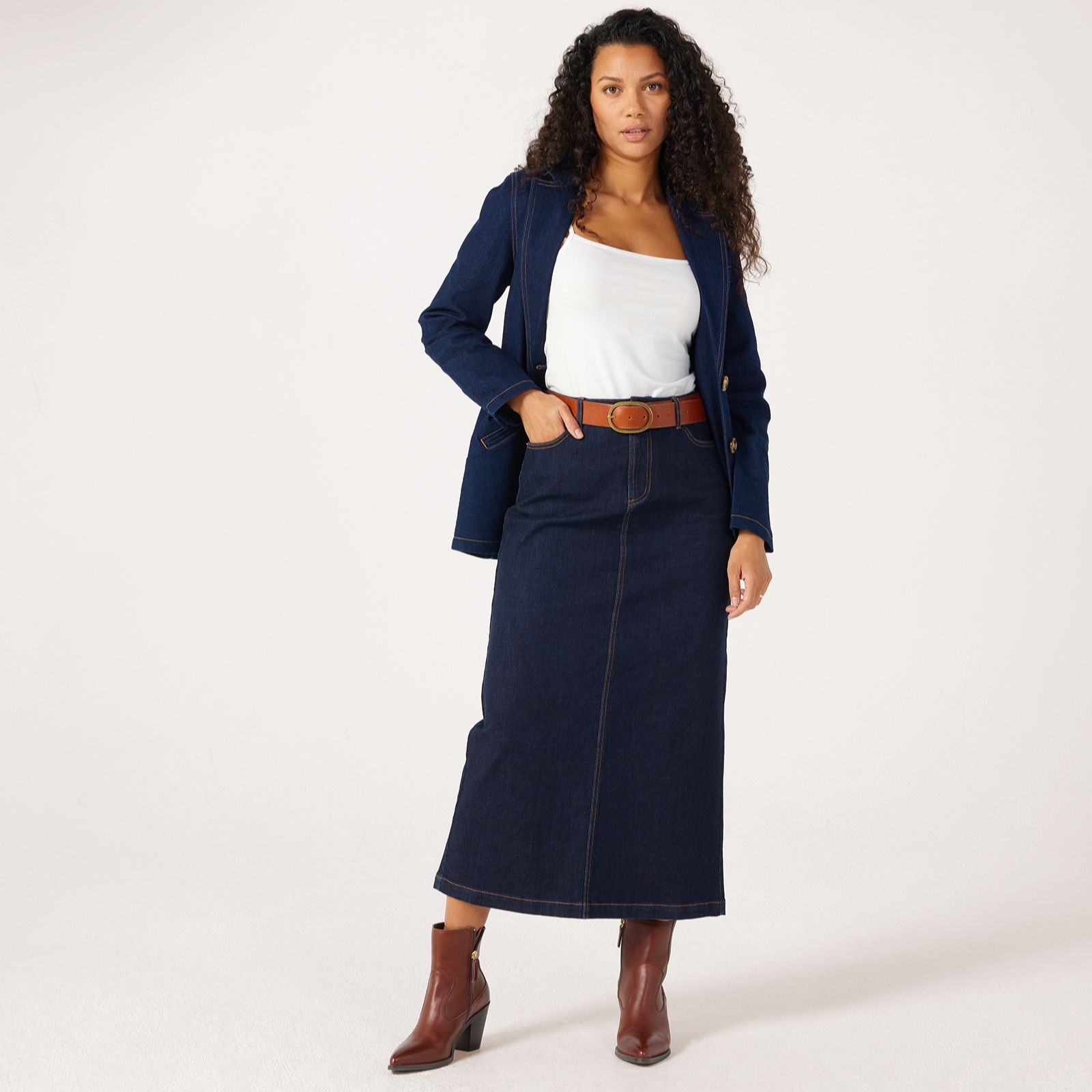 Ruth Langsford Maxi Denim Skirt Standard
