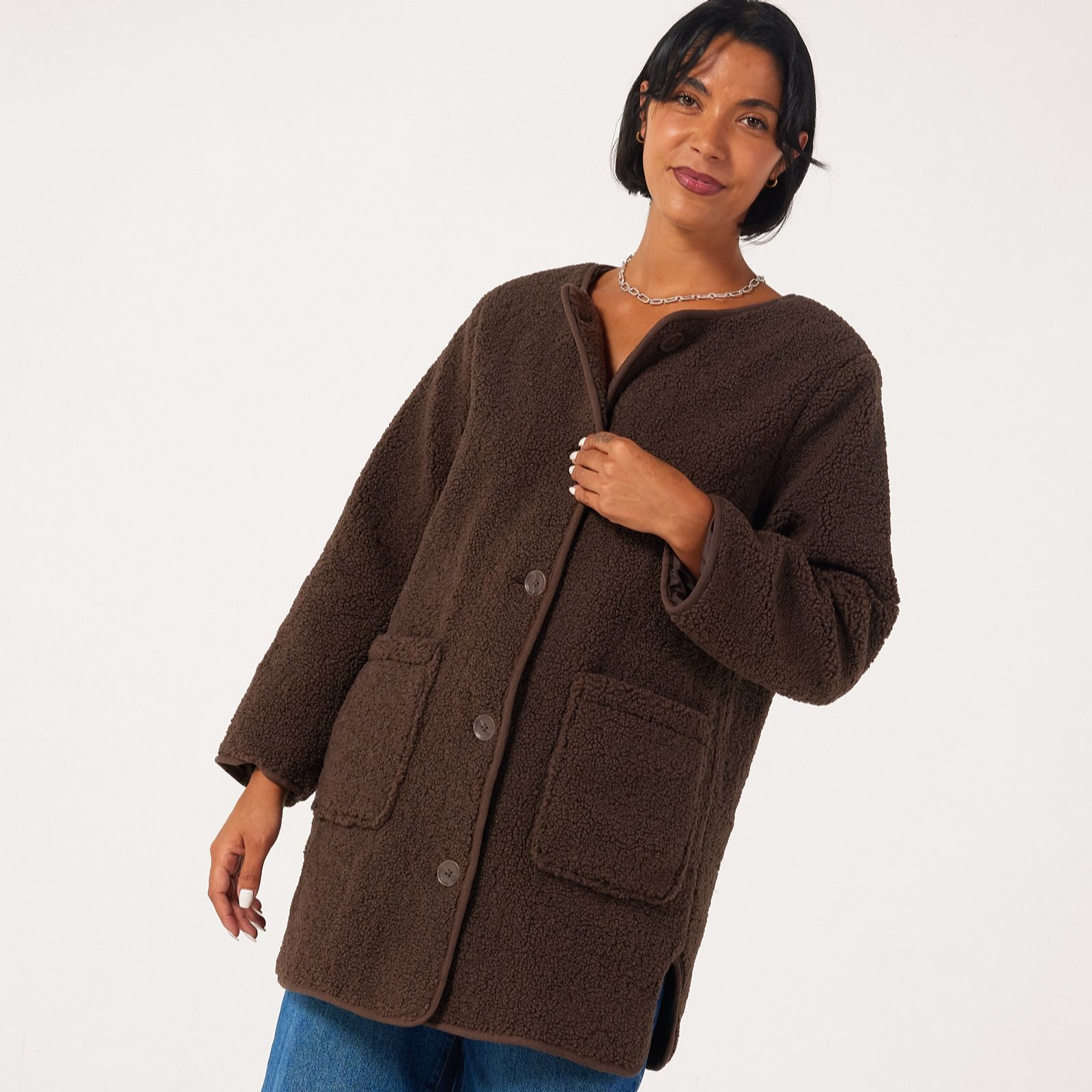 Centigrade Quilted Interest Button Through Jacket