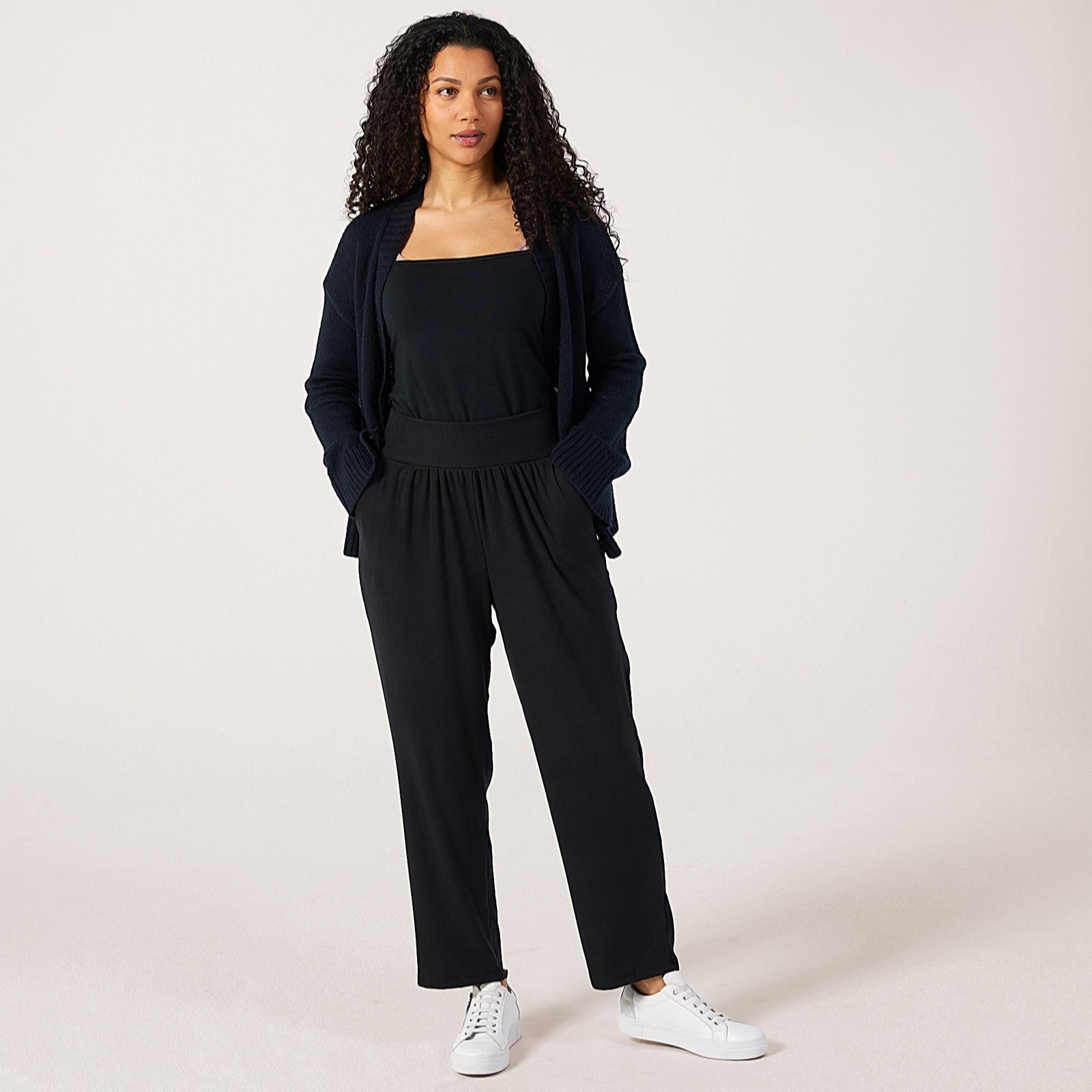 Kim & Co Soft Rib Knit Petite Wellness Trousers
