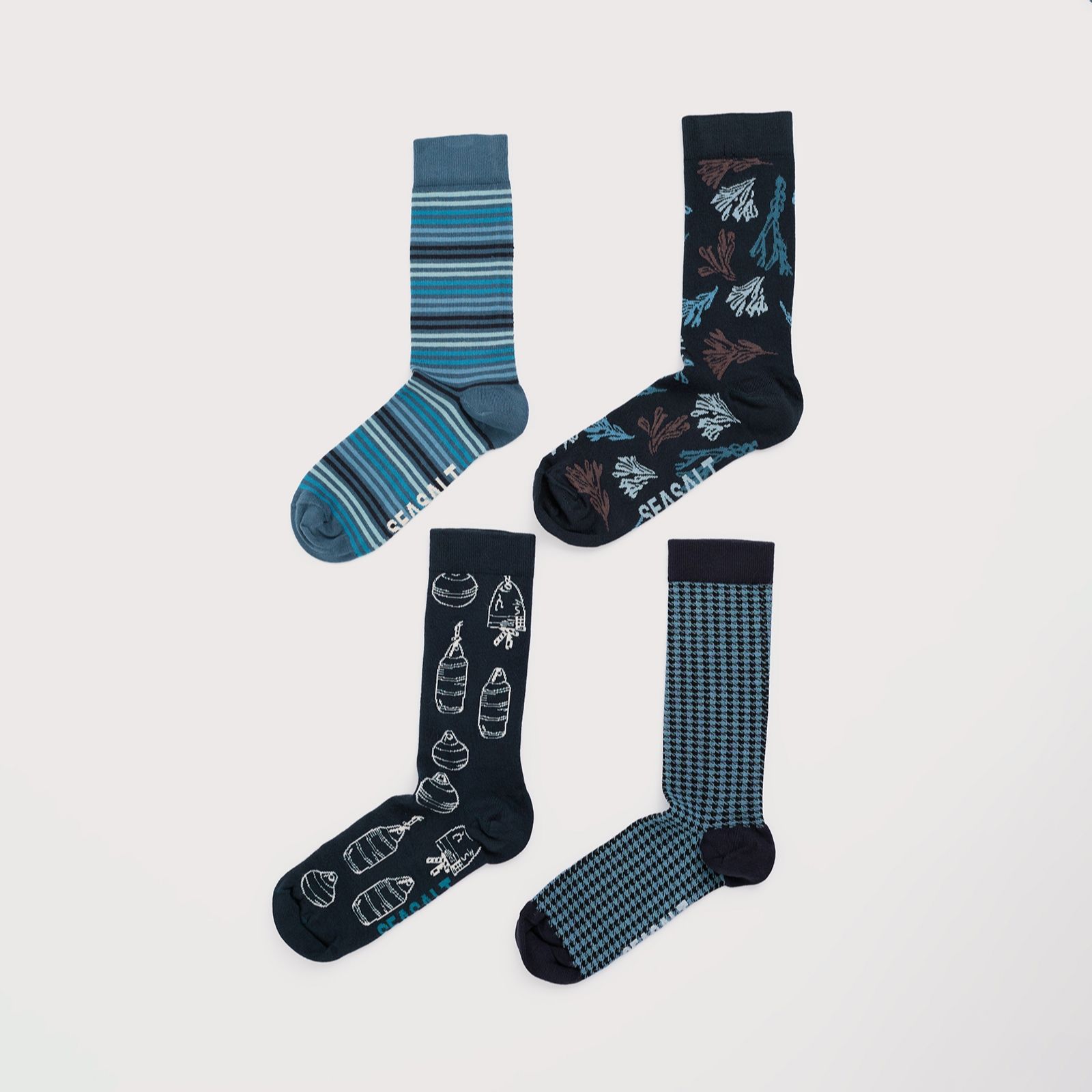 Seasalt Cornwall Gift Box of 4 Men's Arty Socks