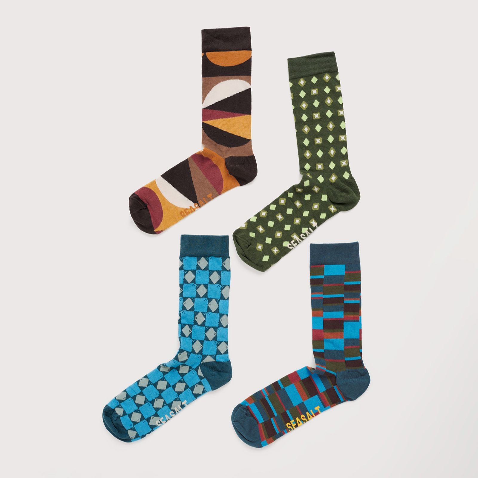 Seasalt Cornwall Gift Box of 4 Men's Arty Socks