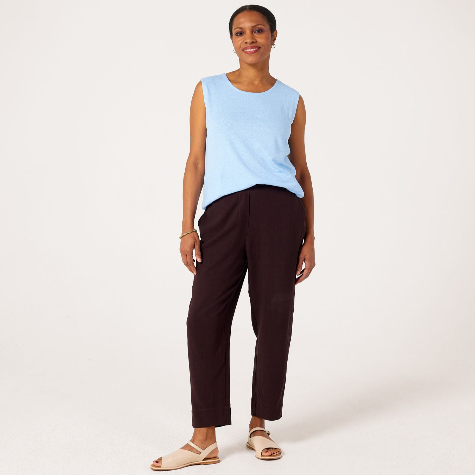 Ruth Langsford Tapered Leg linen blend Trouser Tall