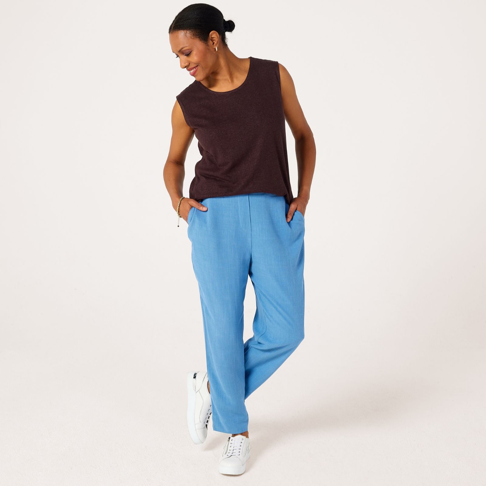 Ruth Langsford Tapered Leg linen blend Trouser Tall