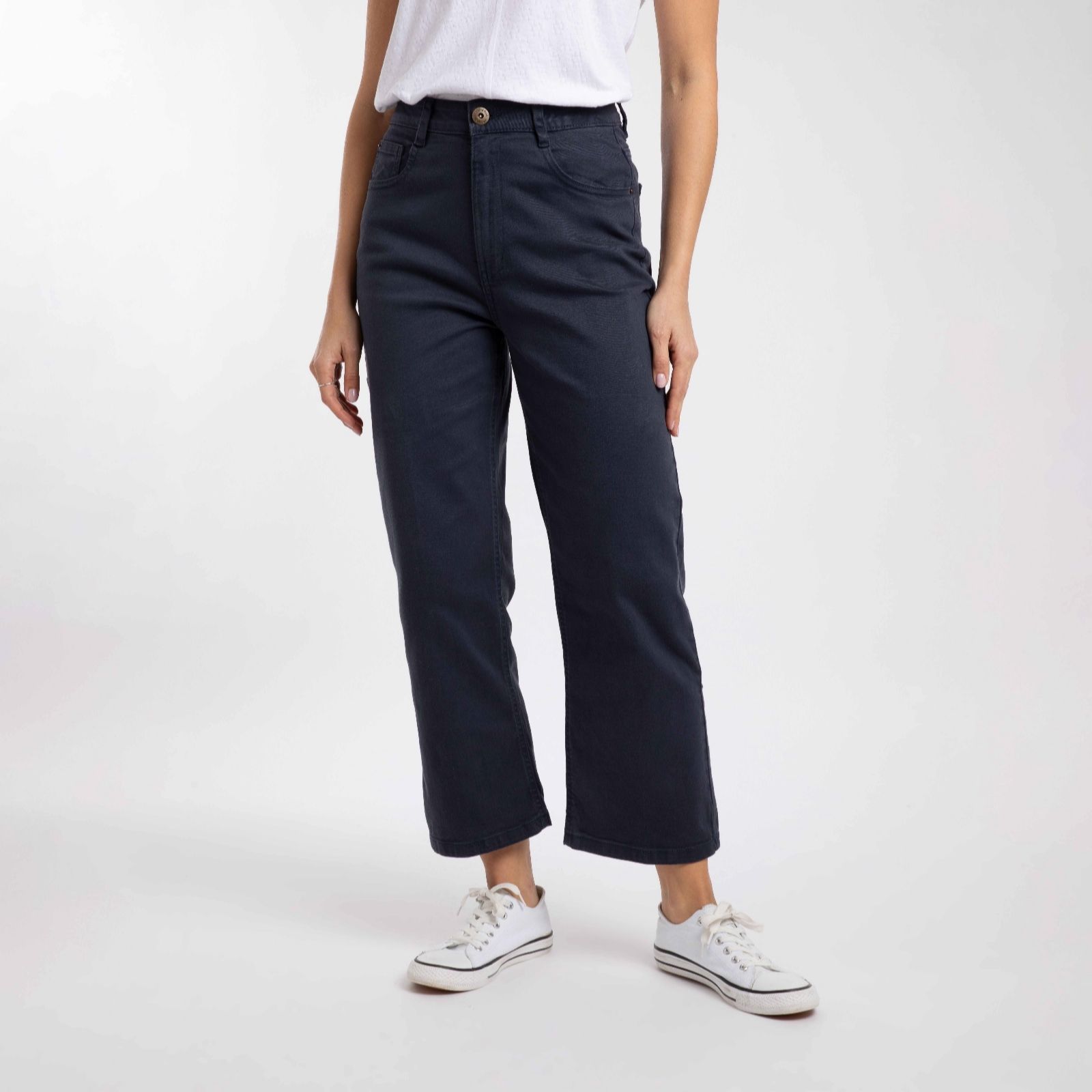 Weird Fish Soulina Wide-Leg Cropped Jeans