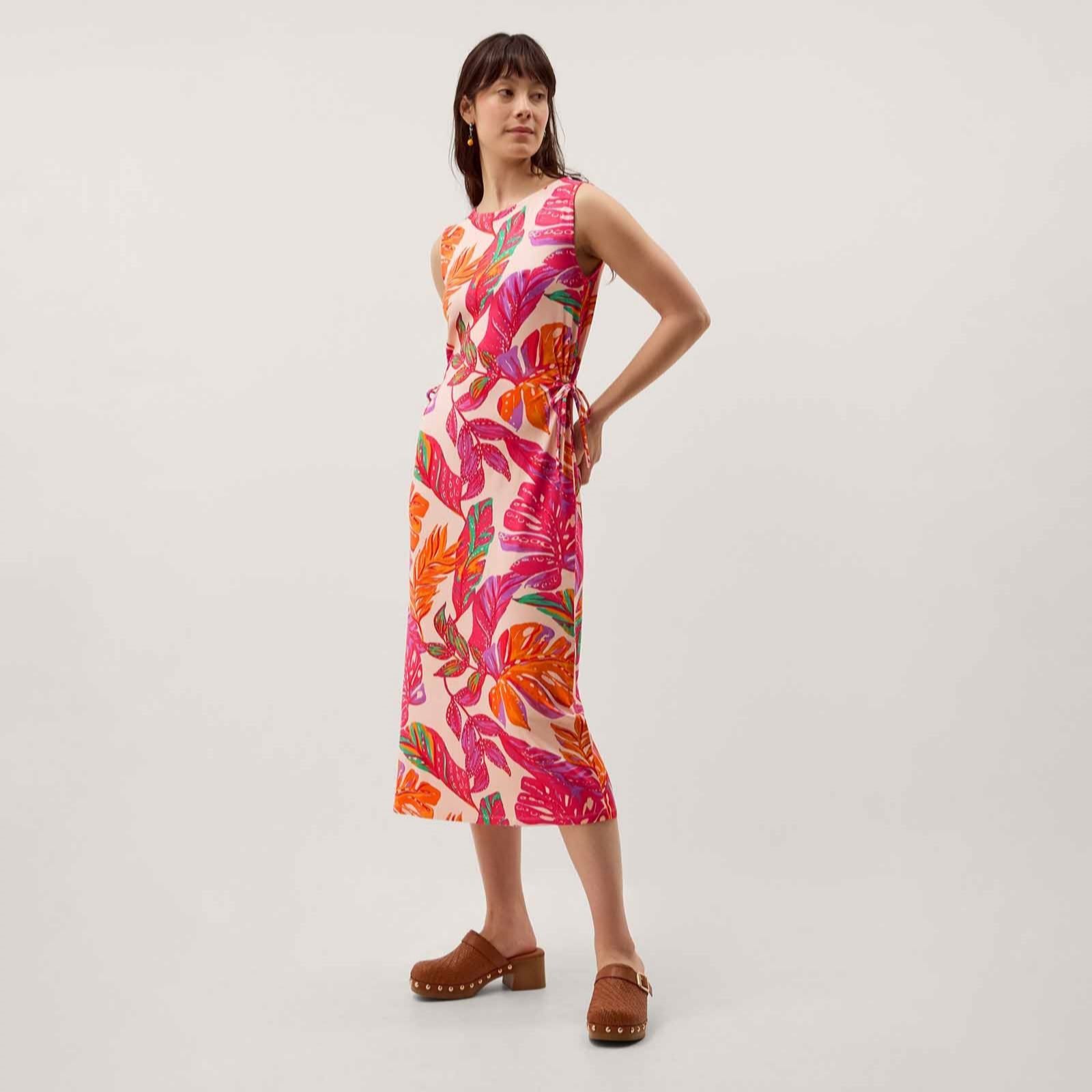 Monsoon Poppy Palm Print Jersey Dress