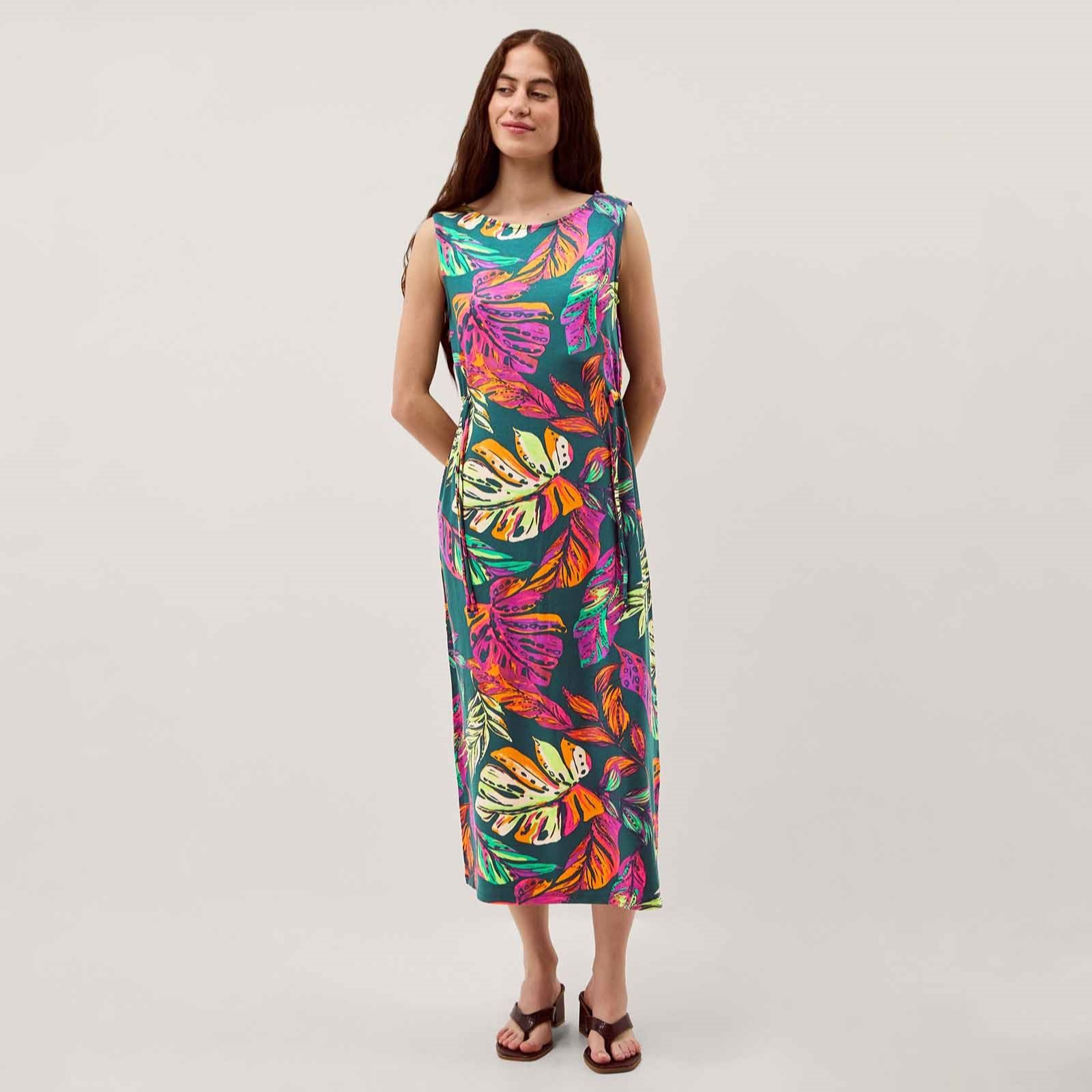 Monsoon Poppy Palm Print Jersey Dress