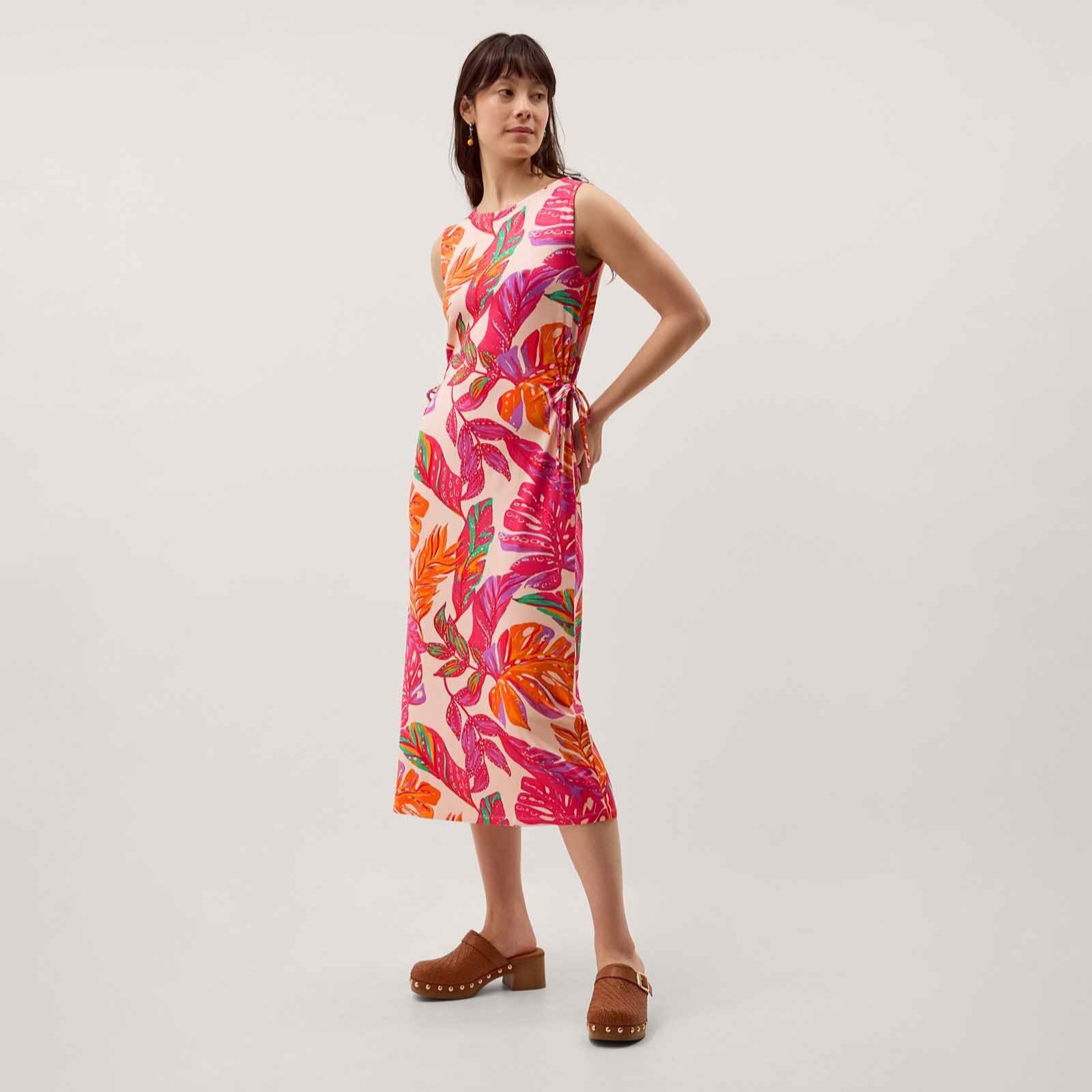 Monsoon Poppy Palm Print Jersey Dress