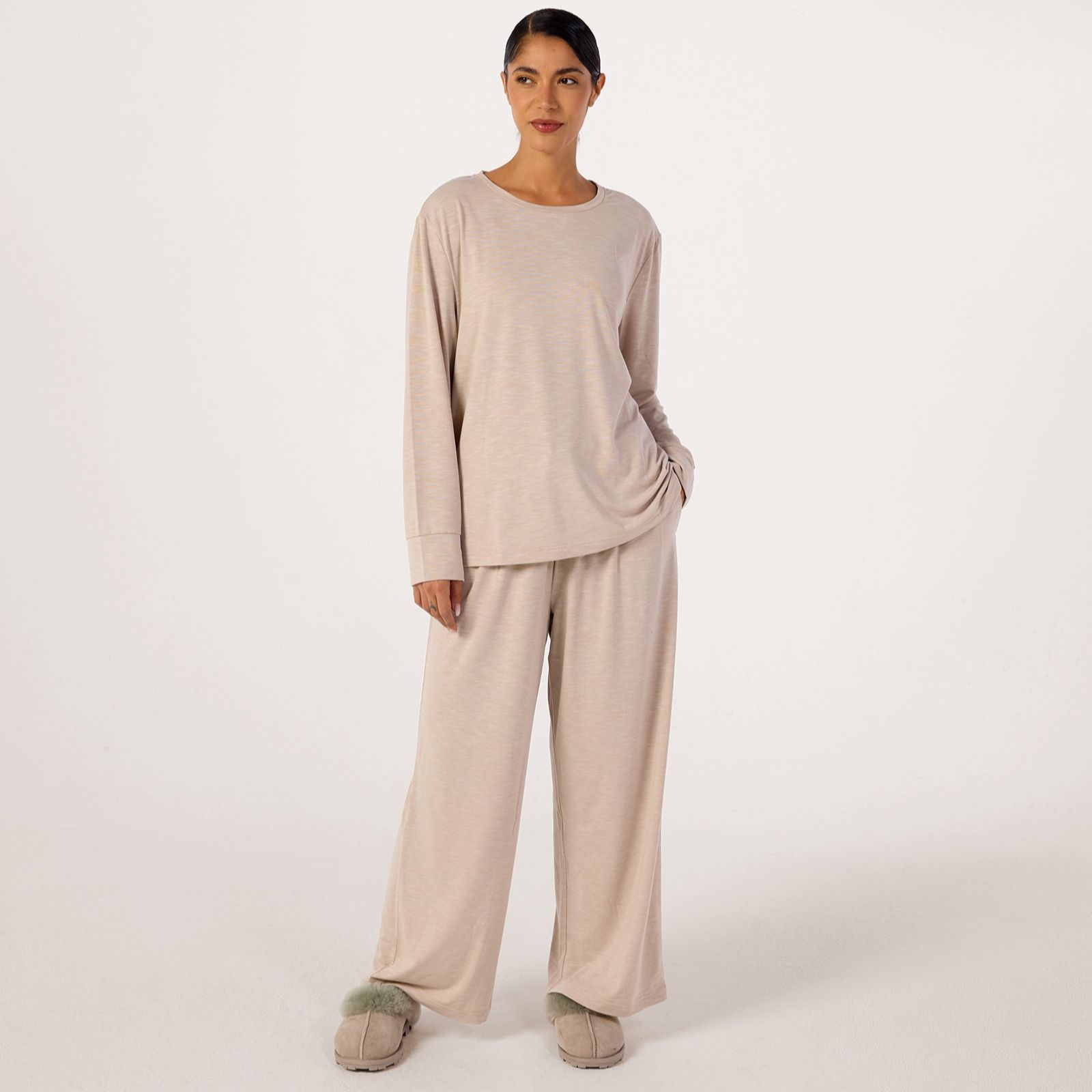 Cozee Home Slub Crew 2Pc Set