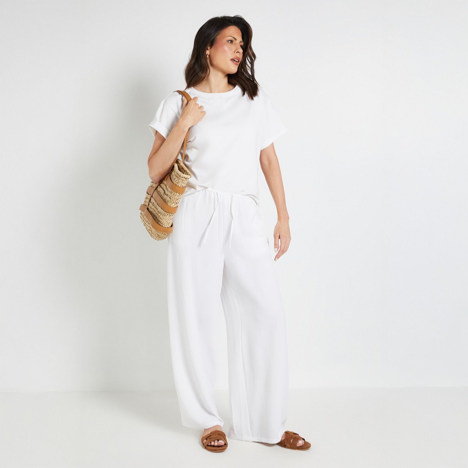 Wallis Drawstring Woven Trouser with Stretch Waistband