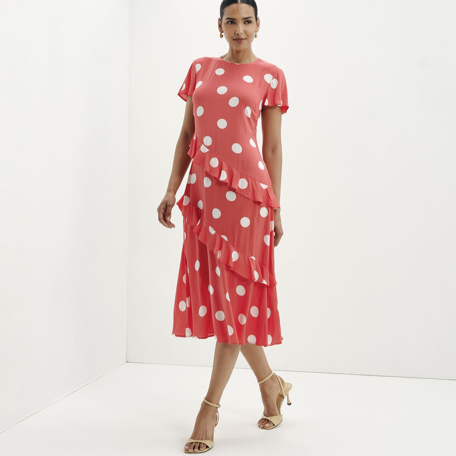 Finery London Sierra Ruffle Print Dress Standard