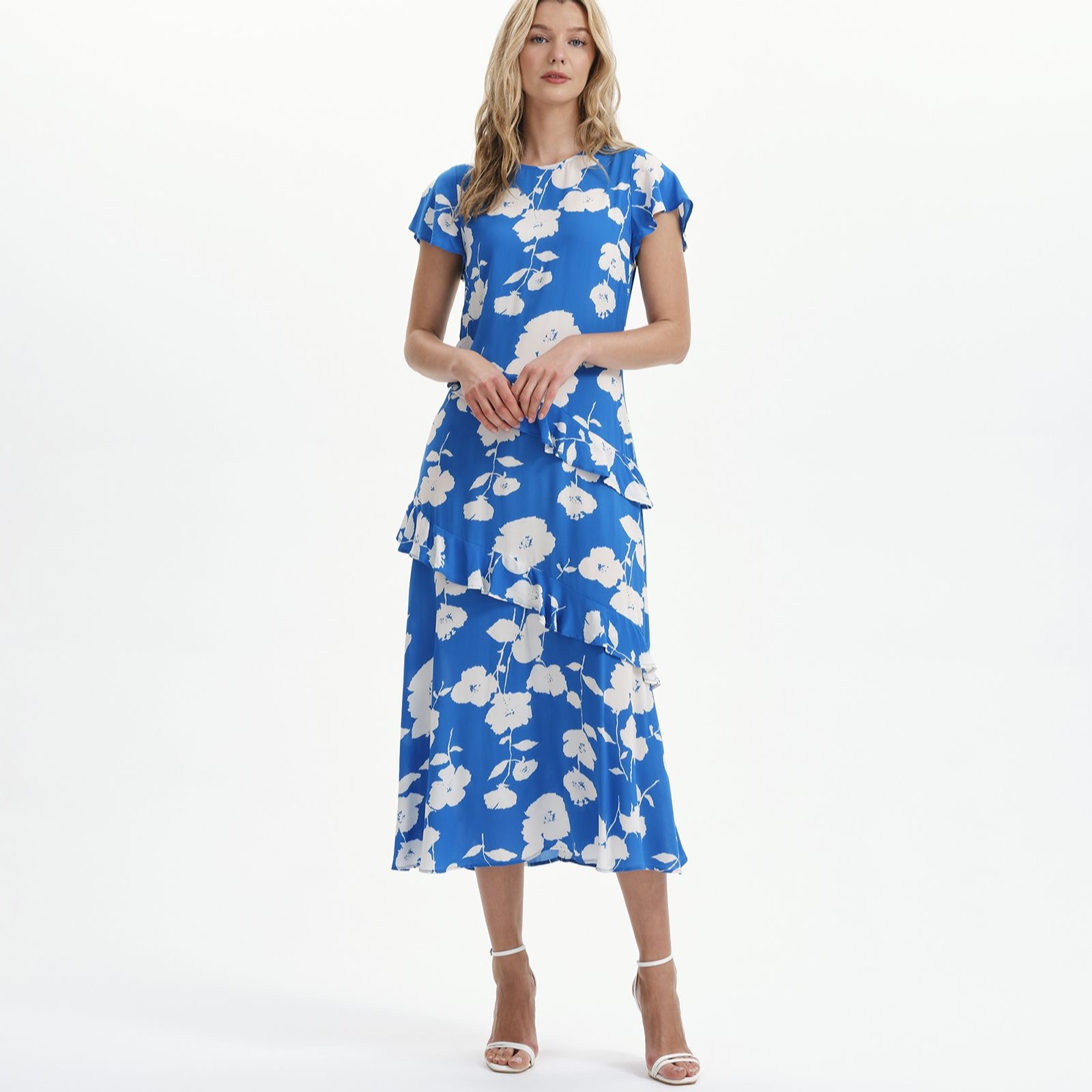 Finery London Sierra Ruffle Print Dress Standard